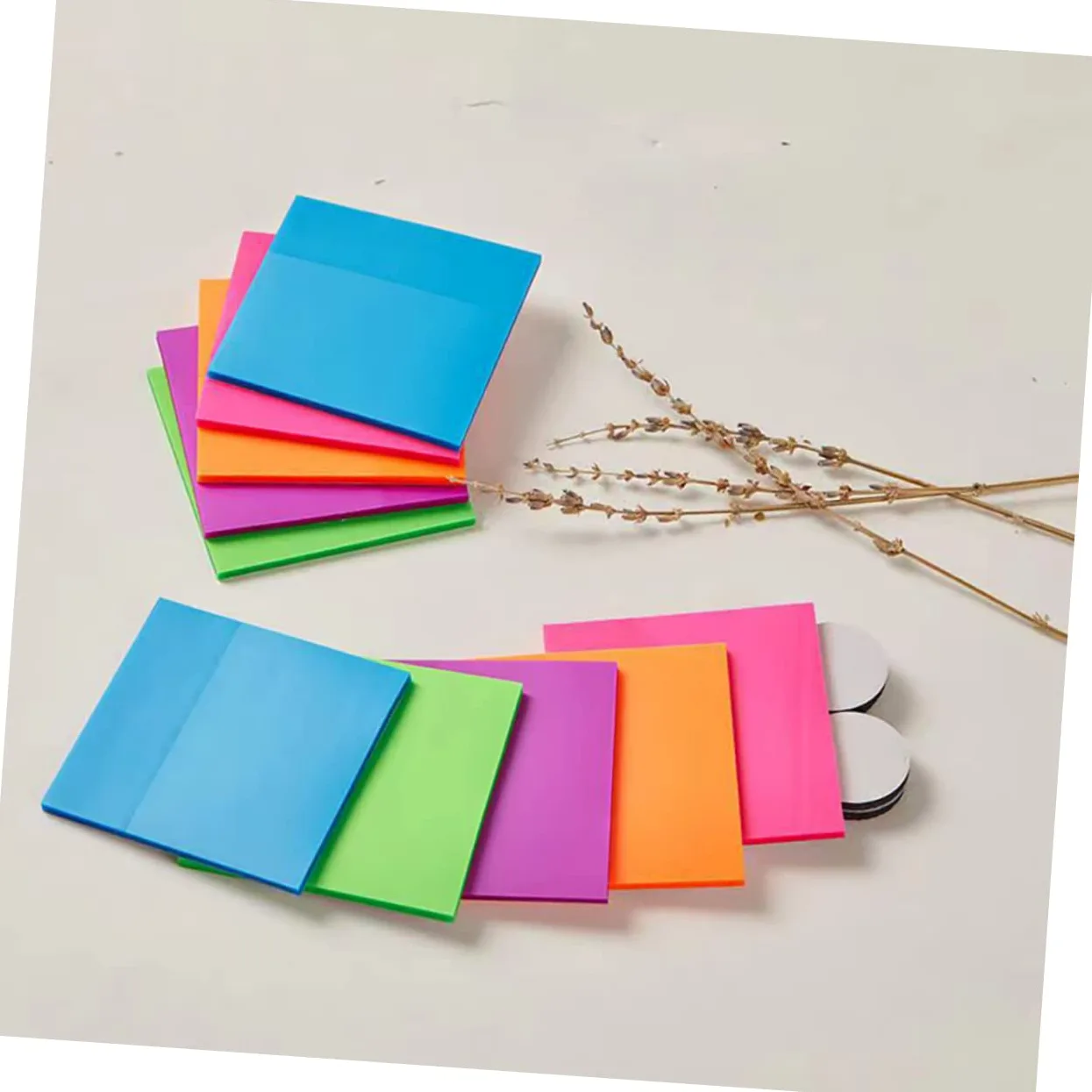 NUOBESTY 24pezzi Foglietti Adesivi Colorati Trasparenti Da Note Adesive Pratiche Per Scuola e Ufficio Utilizzabili Su Superfici Varie Come Muri e Computer Per Archiviazione e Studio