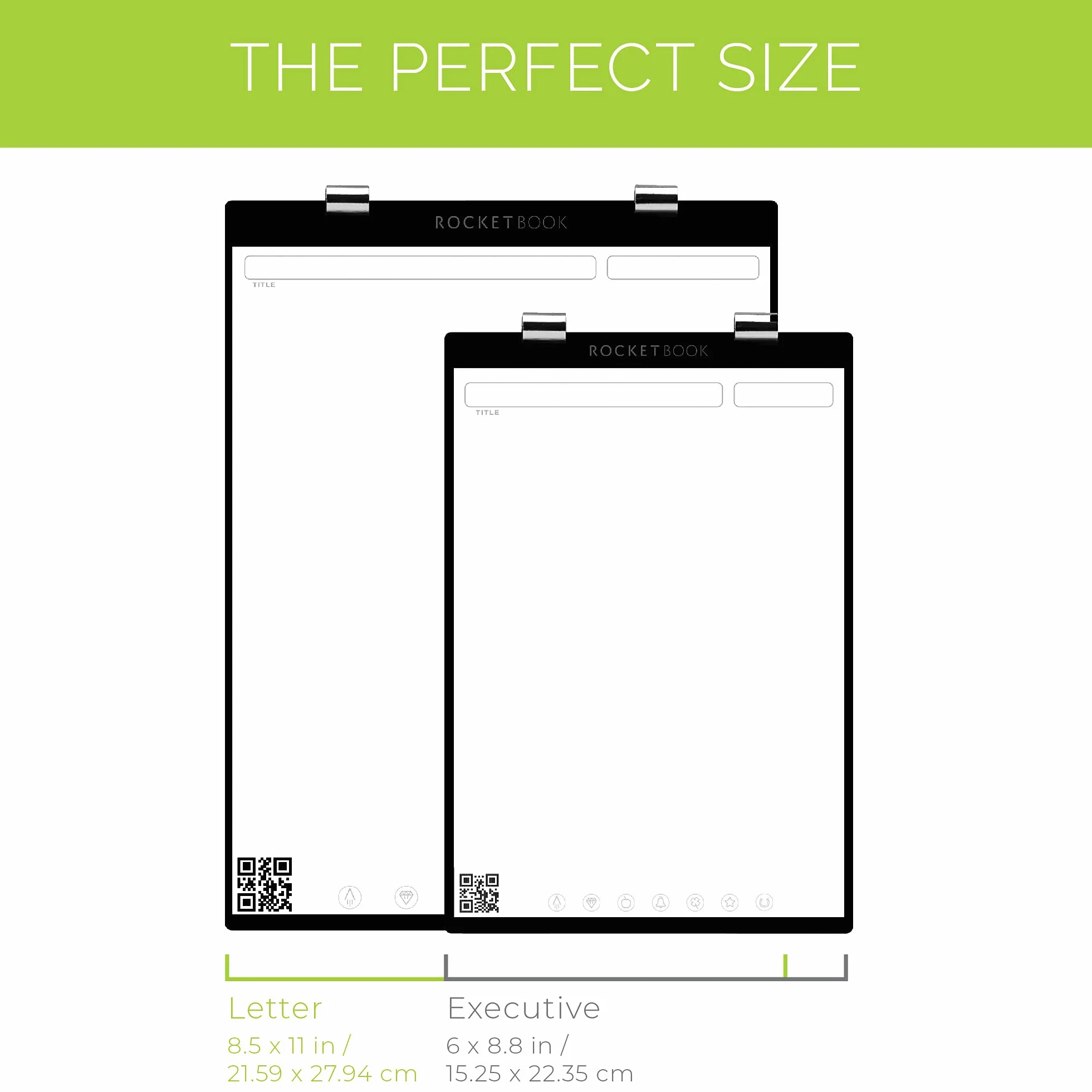 ROCKETBOOK Orbit Letter Page Pack – Blocco intelligente riutilizzabile legale – Dot-Grid & Lined, bianco