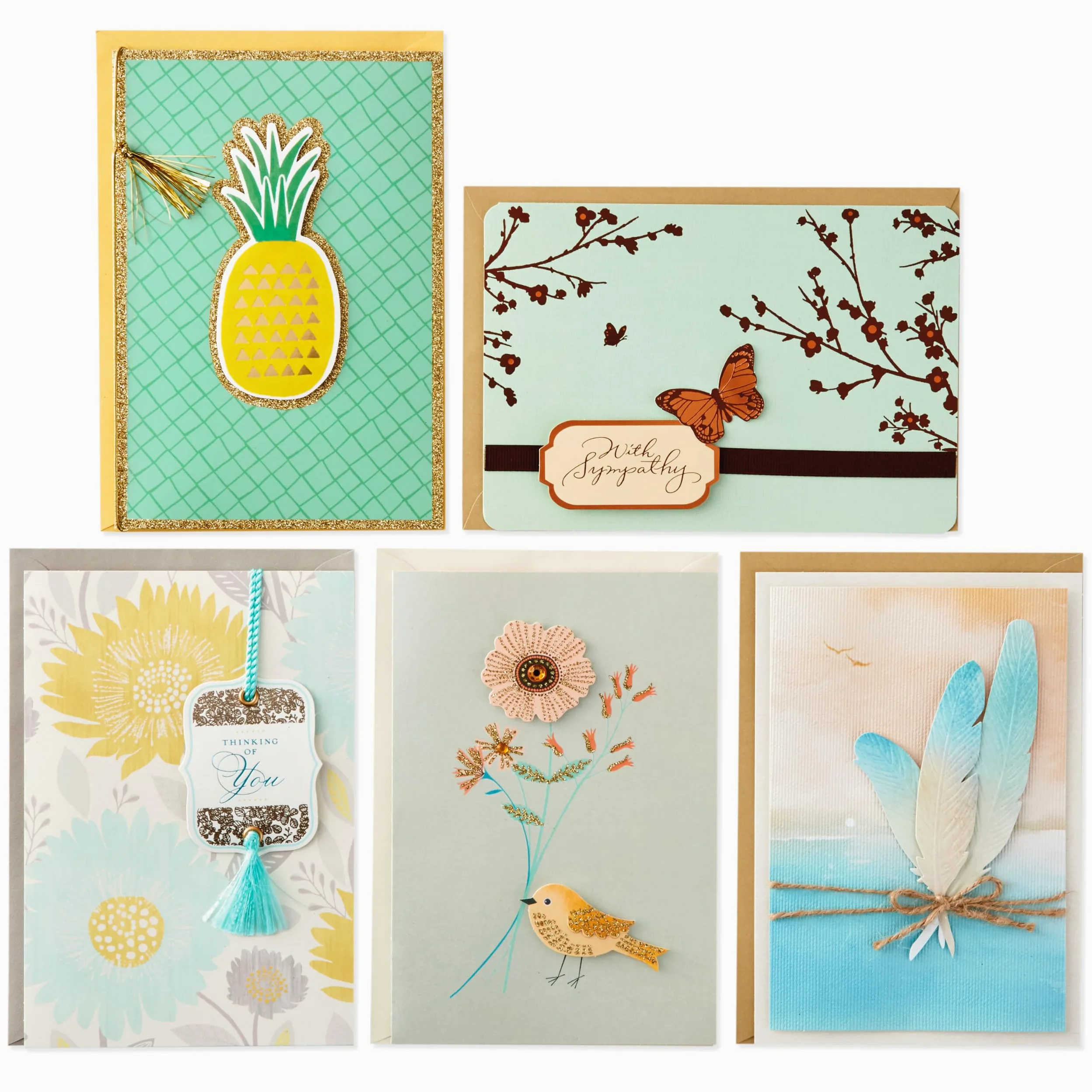 Hallmark - Set di biglietti di auguri assortiti per tutte le occasioni con organizer per biglietti (confezione da 24) – compleanno, bambino, matrimonio, simpatia, pensiero di te, grazie, in bianco