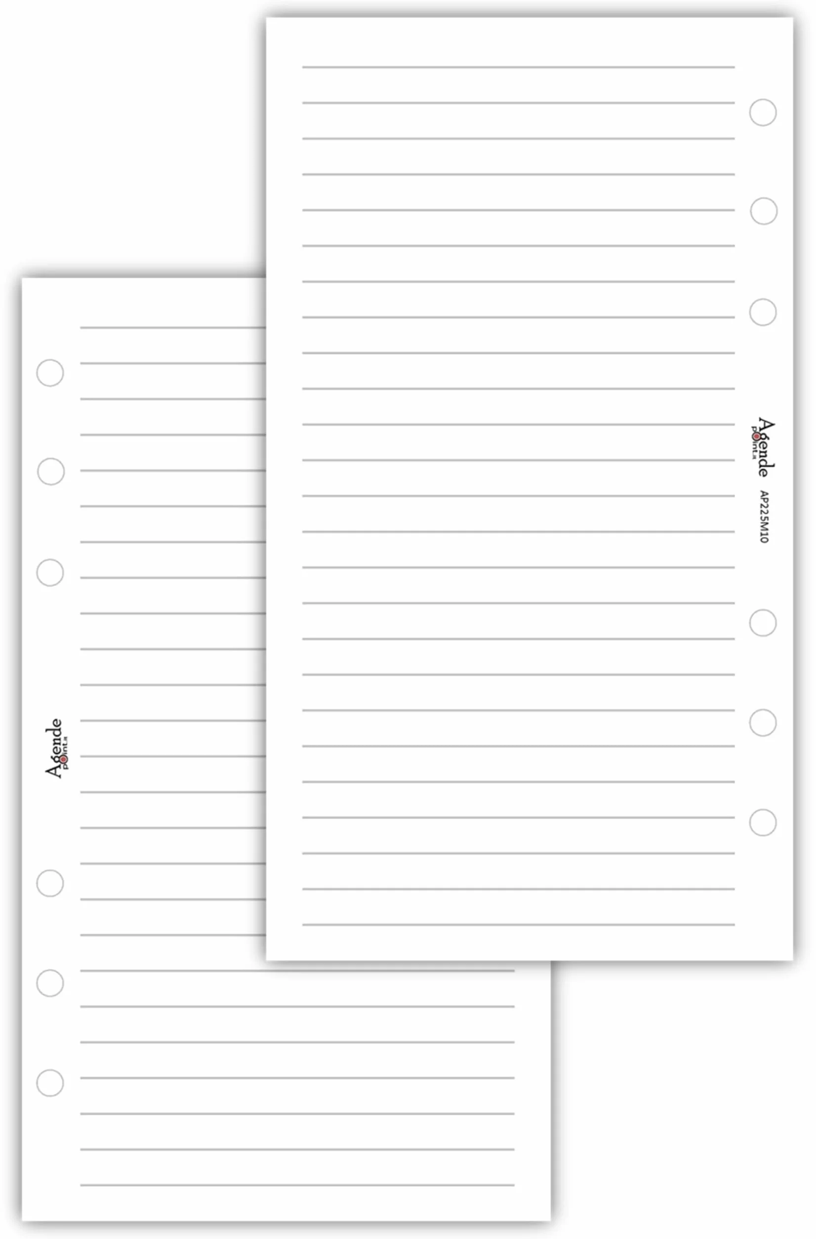 Ricambio agenda organizer a righe 9,5x17cm 6fori - 50 fogli bianco