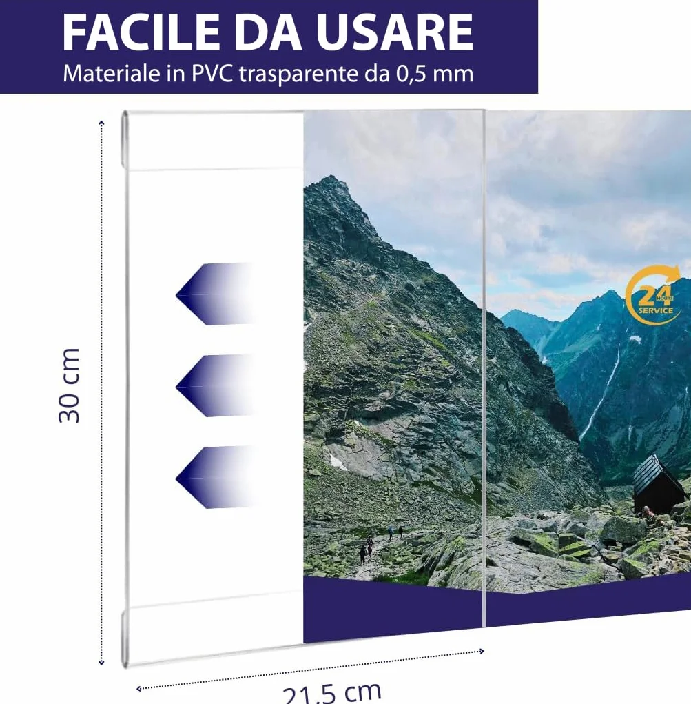 GOYAPRINT Supporto adesivo A4 verticali per poster e cartelli negozi ristoranti bar locali uffici