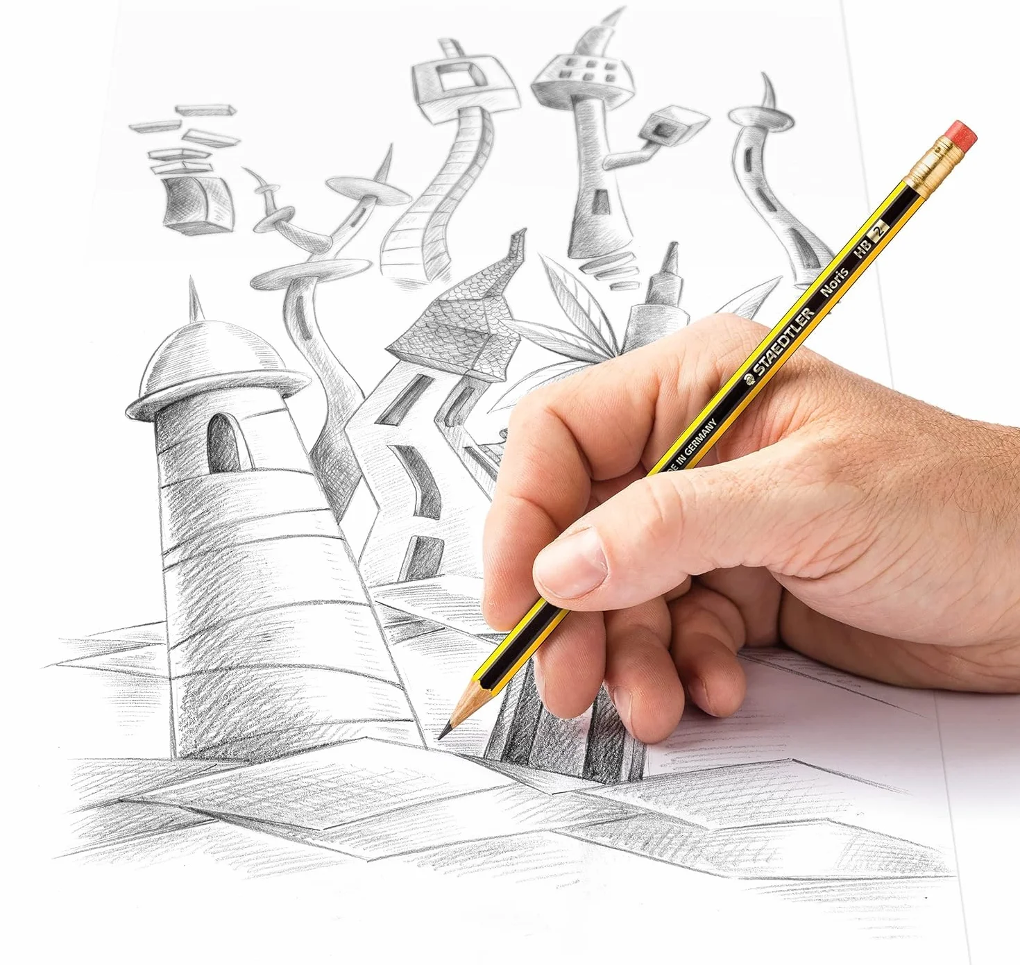 Staedtler Noris 122 Matita HB con Gomma, Confezione da 10