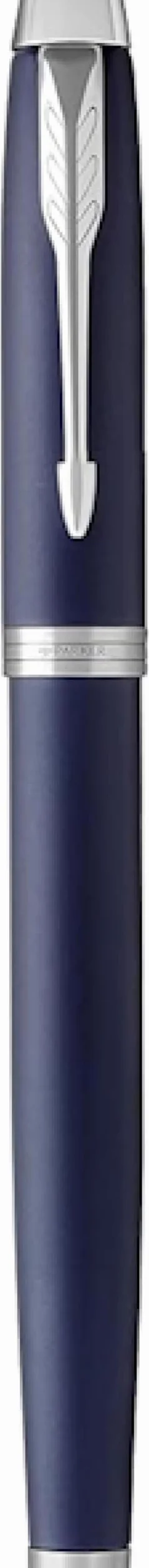 Parker IM Penna Roller | Punta Fine e Ricarica di Inchiostro Nero | Matte Blue Chrome Trim