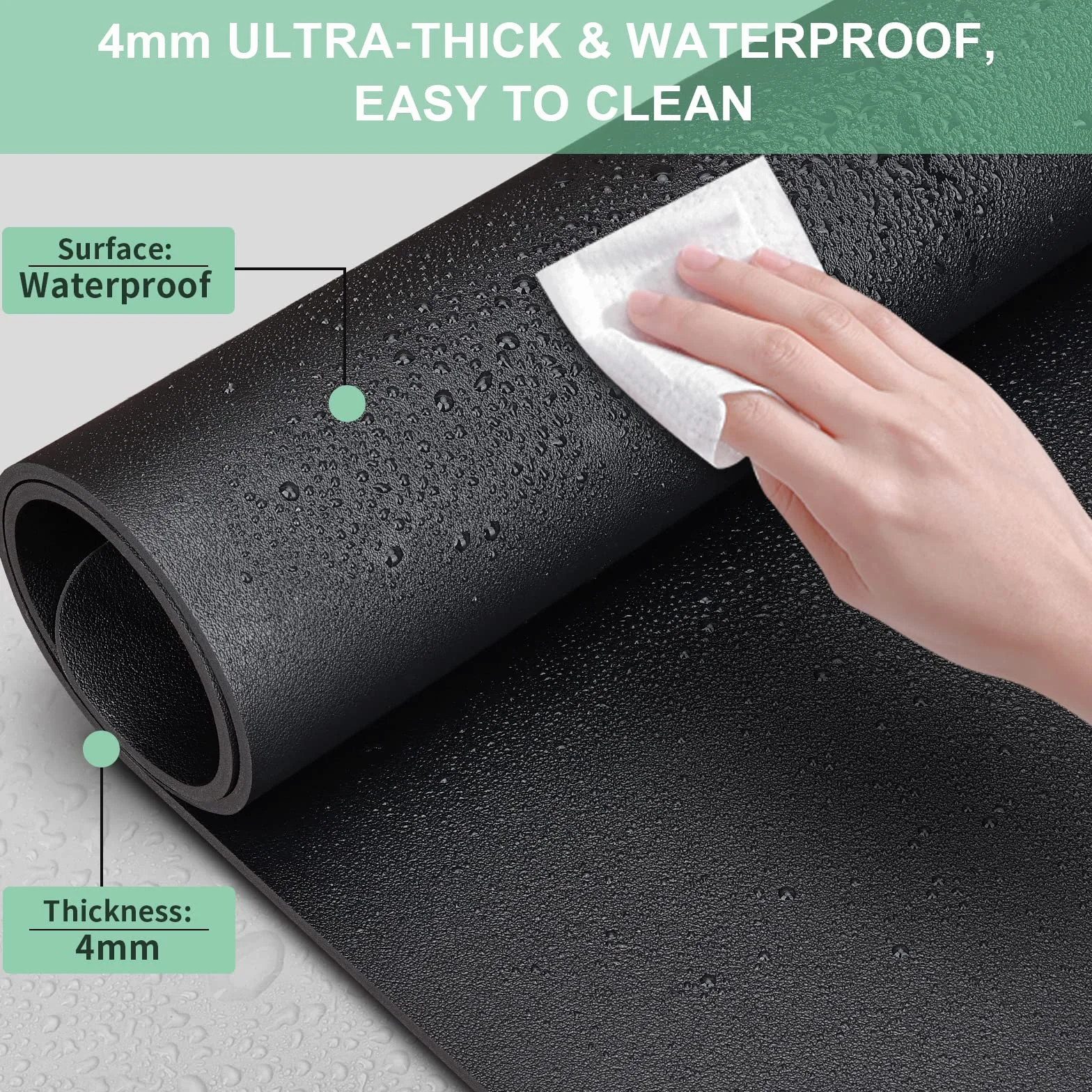 GORESE Sottomano Scrivania Ufficio in Pelle PU, Tappetino mouse con Ricarica Wireless 10W, Supporta Qi, Impermeabile, Nero 90x42CM