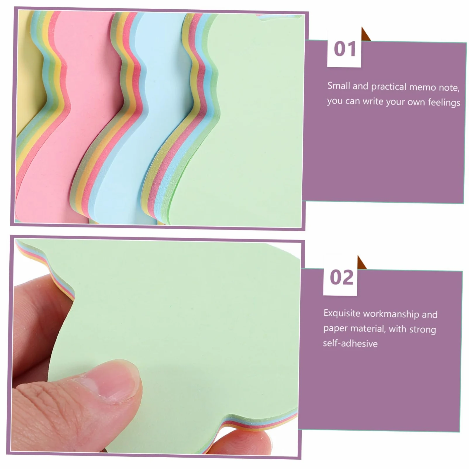 HOMSFOU 4 Pezzi Note Adesive Animali Colorati Libri Memo Pad Autoadesivi per Ufficio e Casa