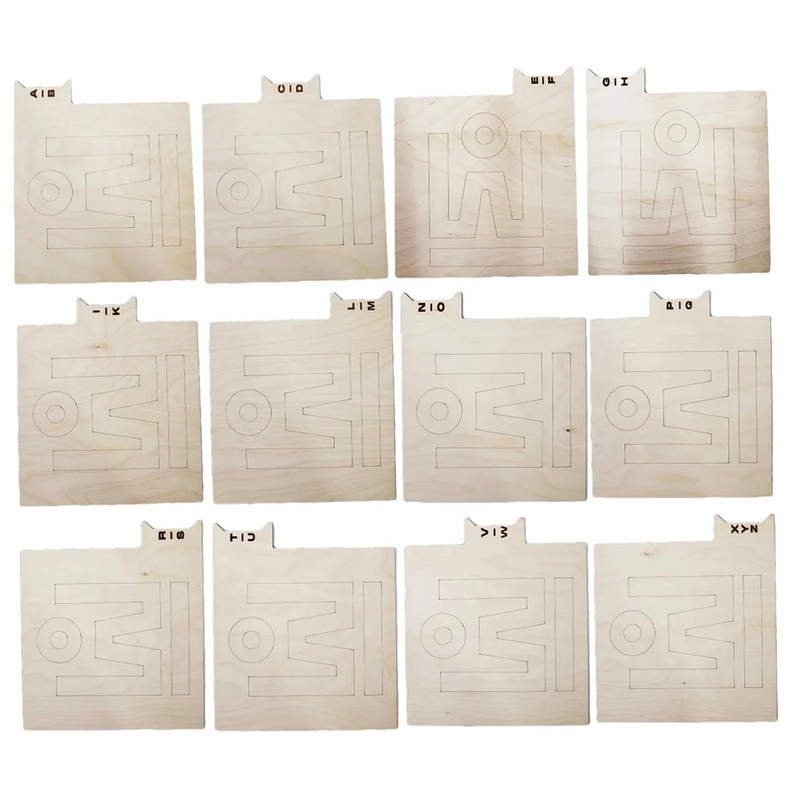 Divisori per registri, divisori per registri, divisori per registri, organizzatori di archiviazione in legno su un lato, supporto alfabetico per registri dalla A alla Z