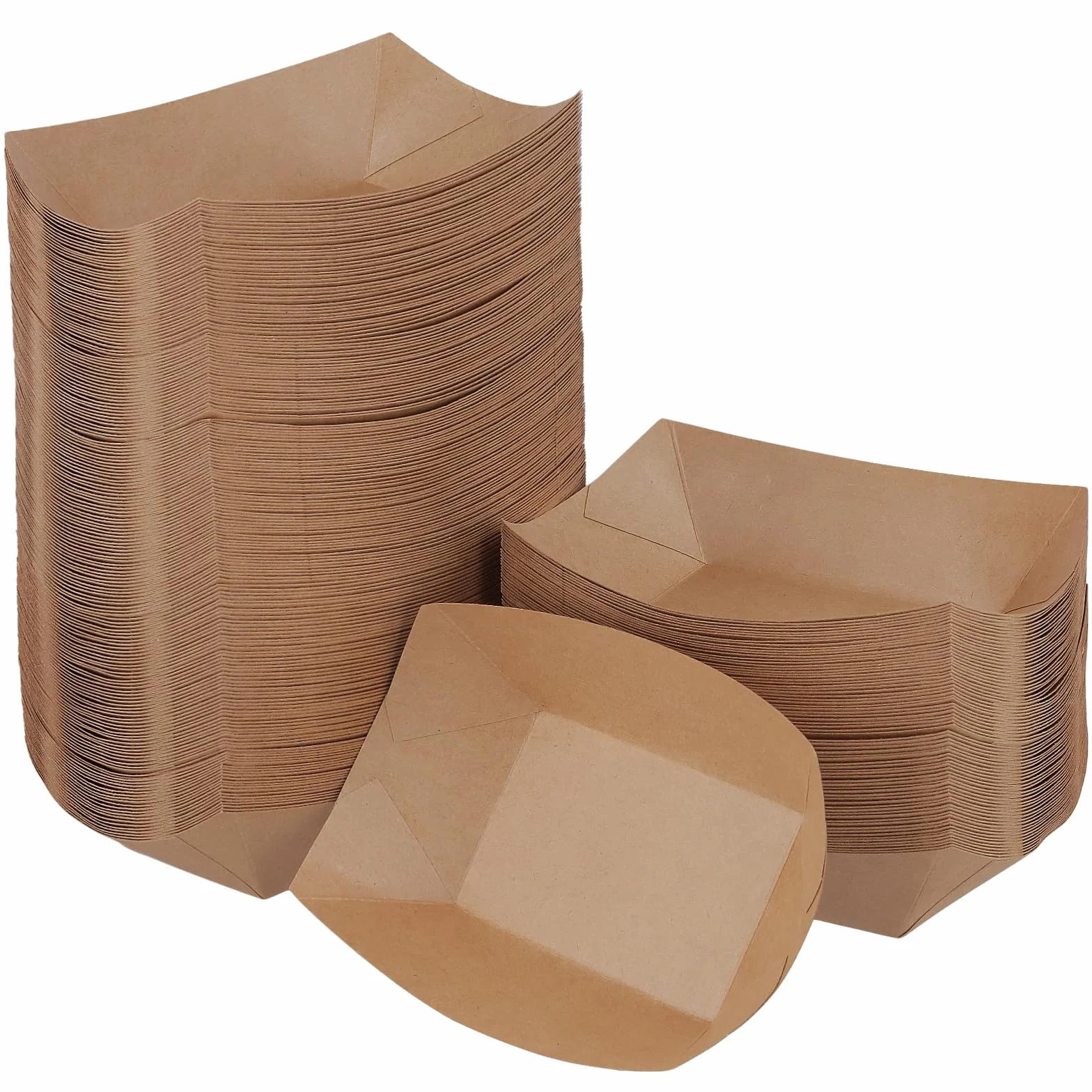 Ciotole in cartone Kraft 165 x 120 x 25 mm per patatine fritte snack finger food piatti rettangolari
