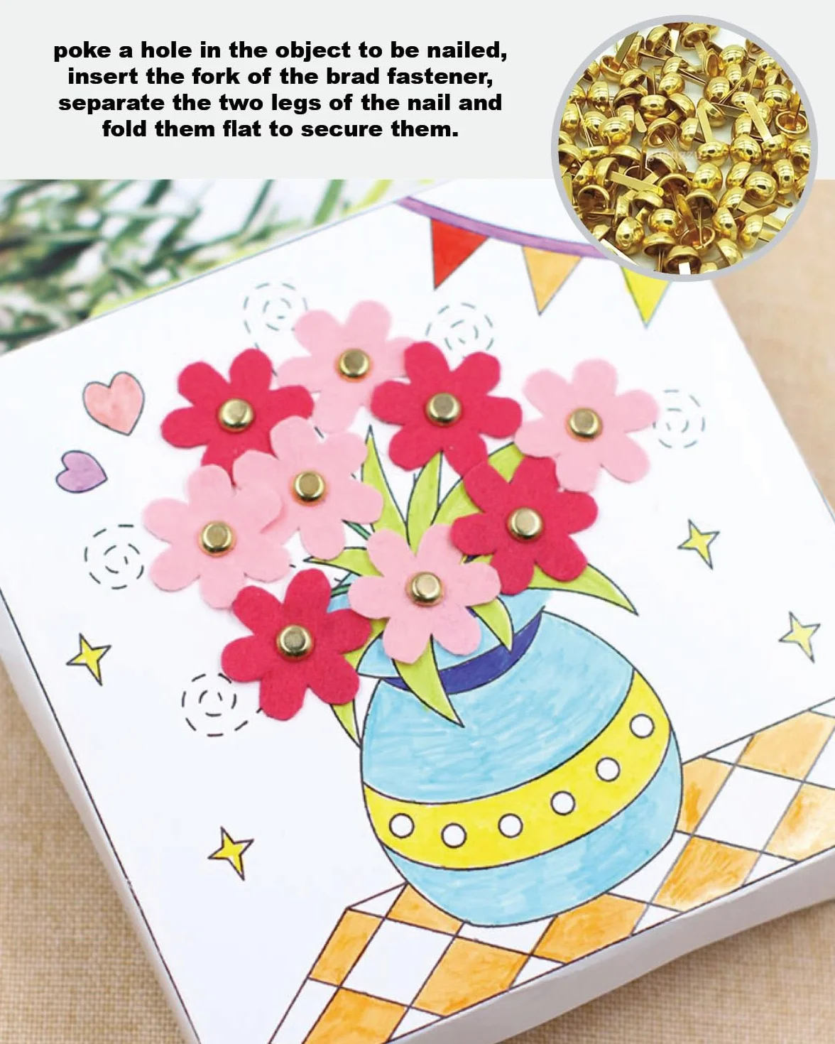 200 Pezzi Fermacampioni Piccoli in Metallo Rotondi per Scrapbooking Oro