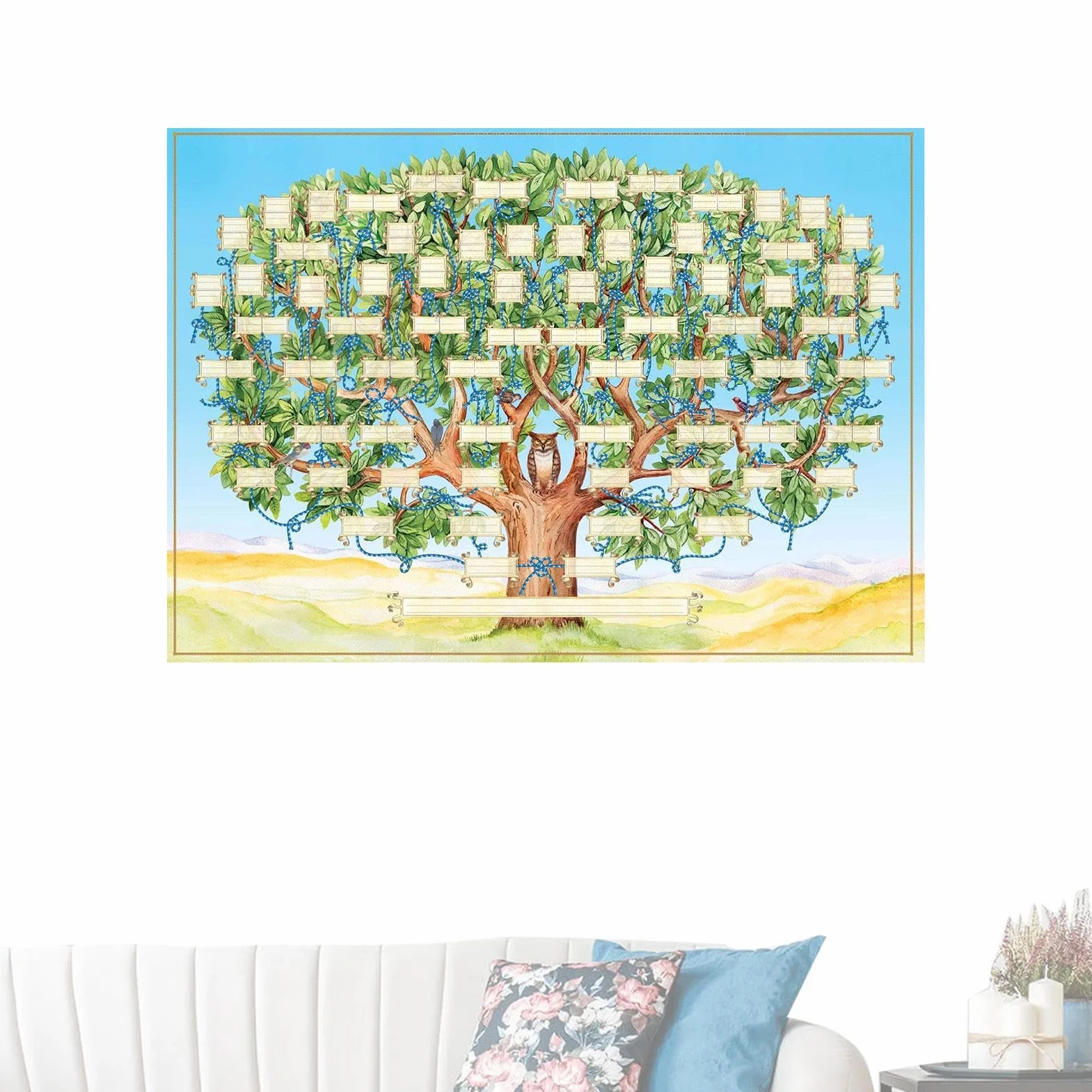 Plakat Drzewo Genealogiczne do Wypełnienia - Dekoracja Genealogiczna