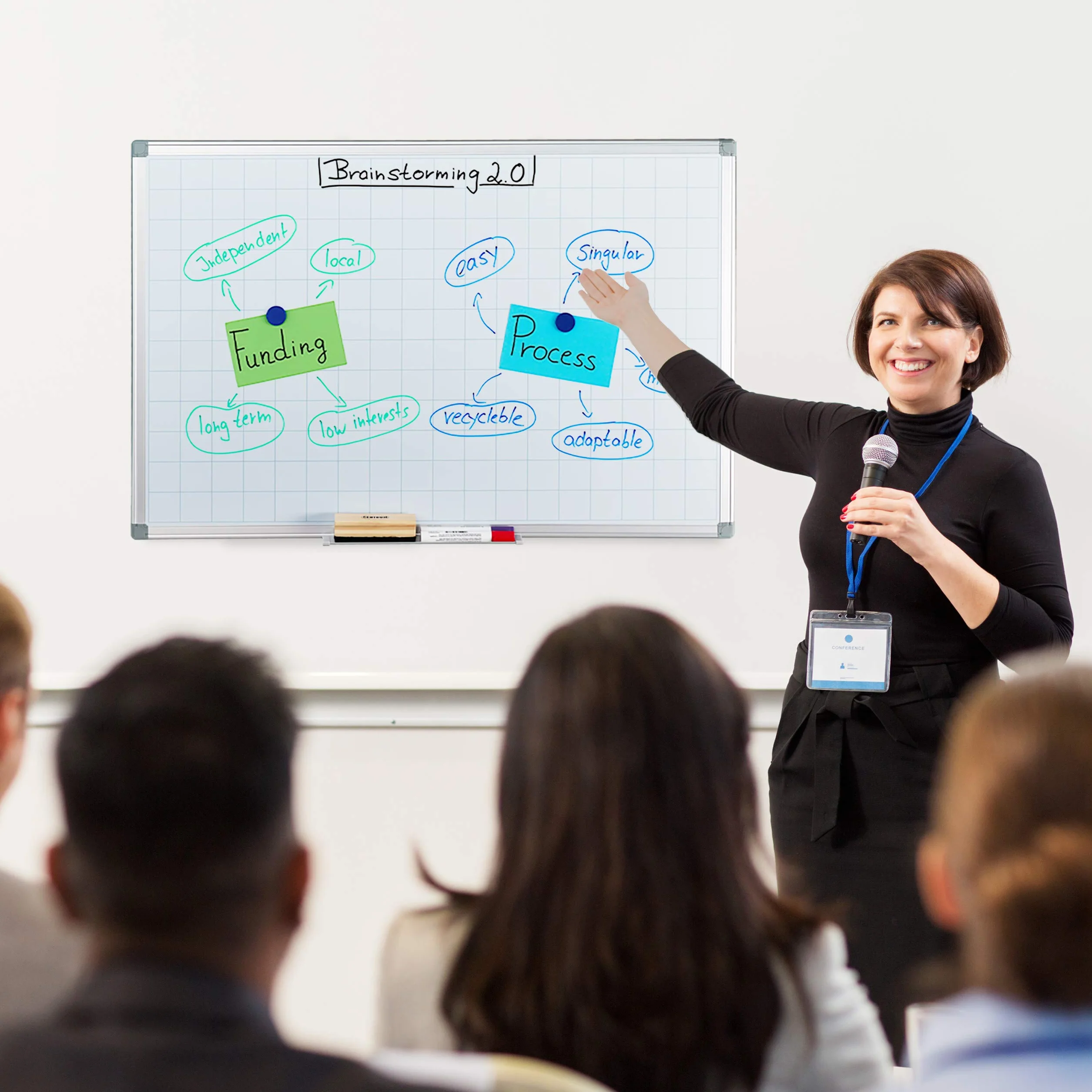 Relaxdays Whiteboard Planner, Annuale, Lavagna Magnetica, Cancellabile, Bacheca, Portapennarelli, 60 x 90 cm, Bianca