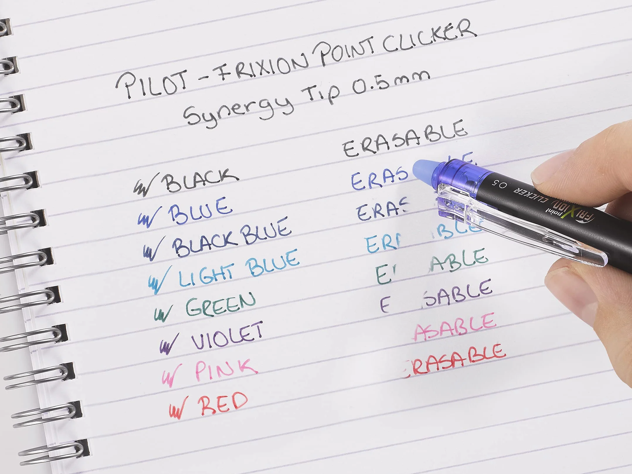PILOT Set 5 FriXion Point Clicker Penne Cancellabili Gel Roller Ricaricabili Punta Fine