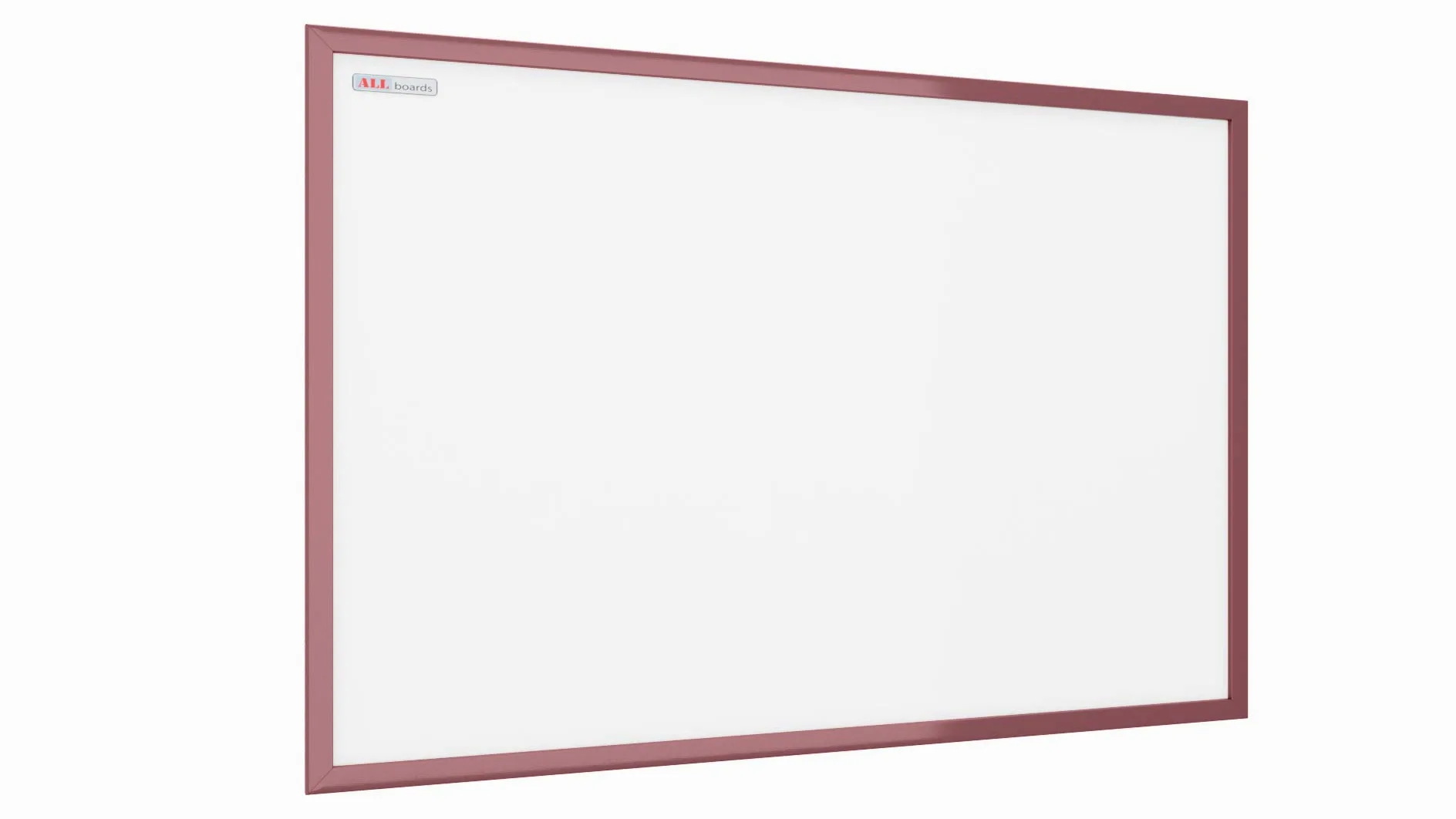 ALLboards Lavagna Magnetica Cancellabile a Secco Bianca con Cornice Rosa in Legno 90×60 cm