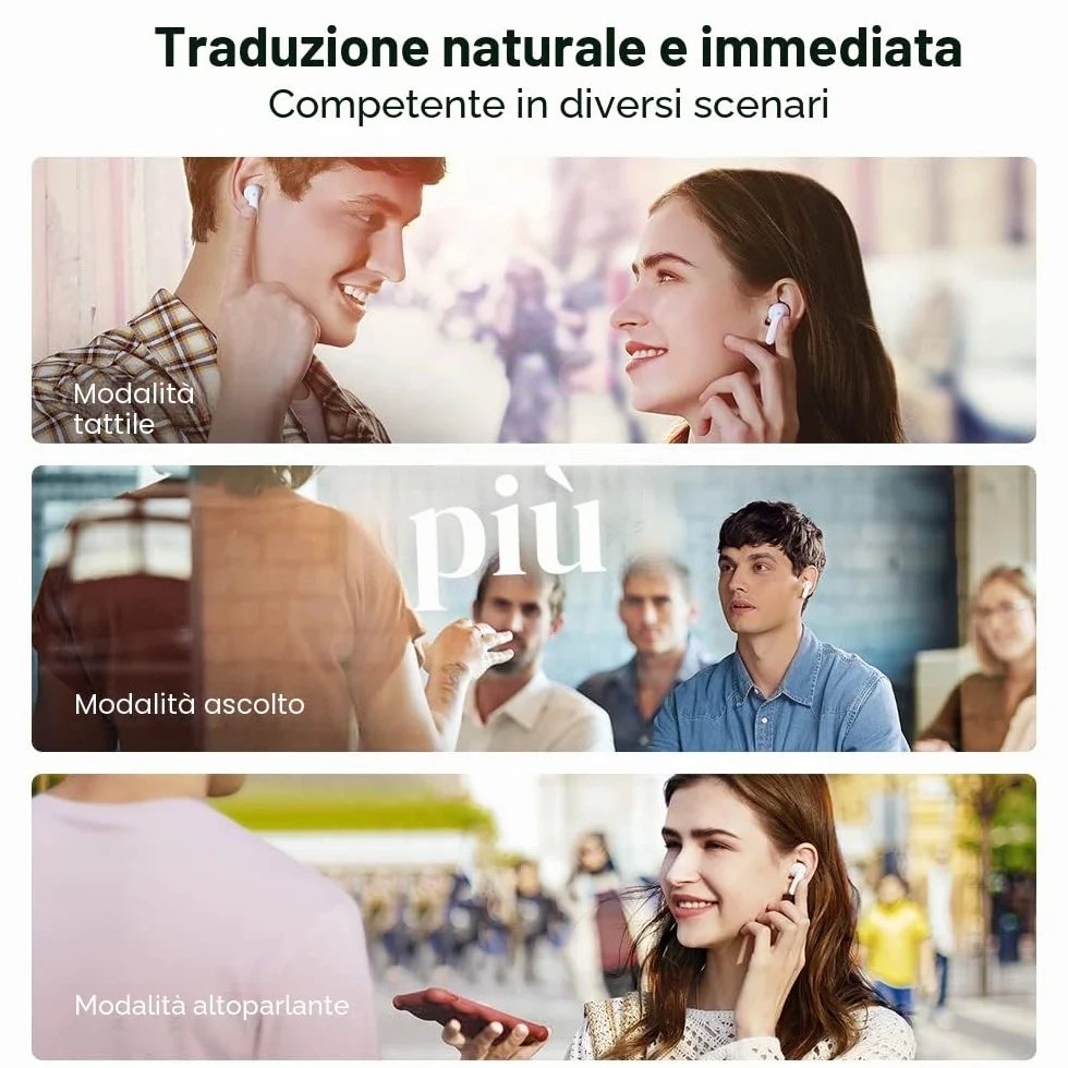 Timekettle M3 Instantaneo Voice Traduttore, App per 40 lingue e 93 dialetti, traduttore vocale espatriati esplorare la vita con la libertà, supporta iOS e Android