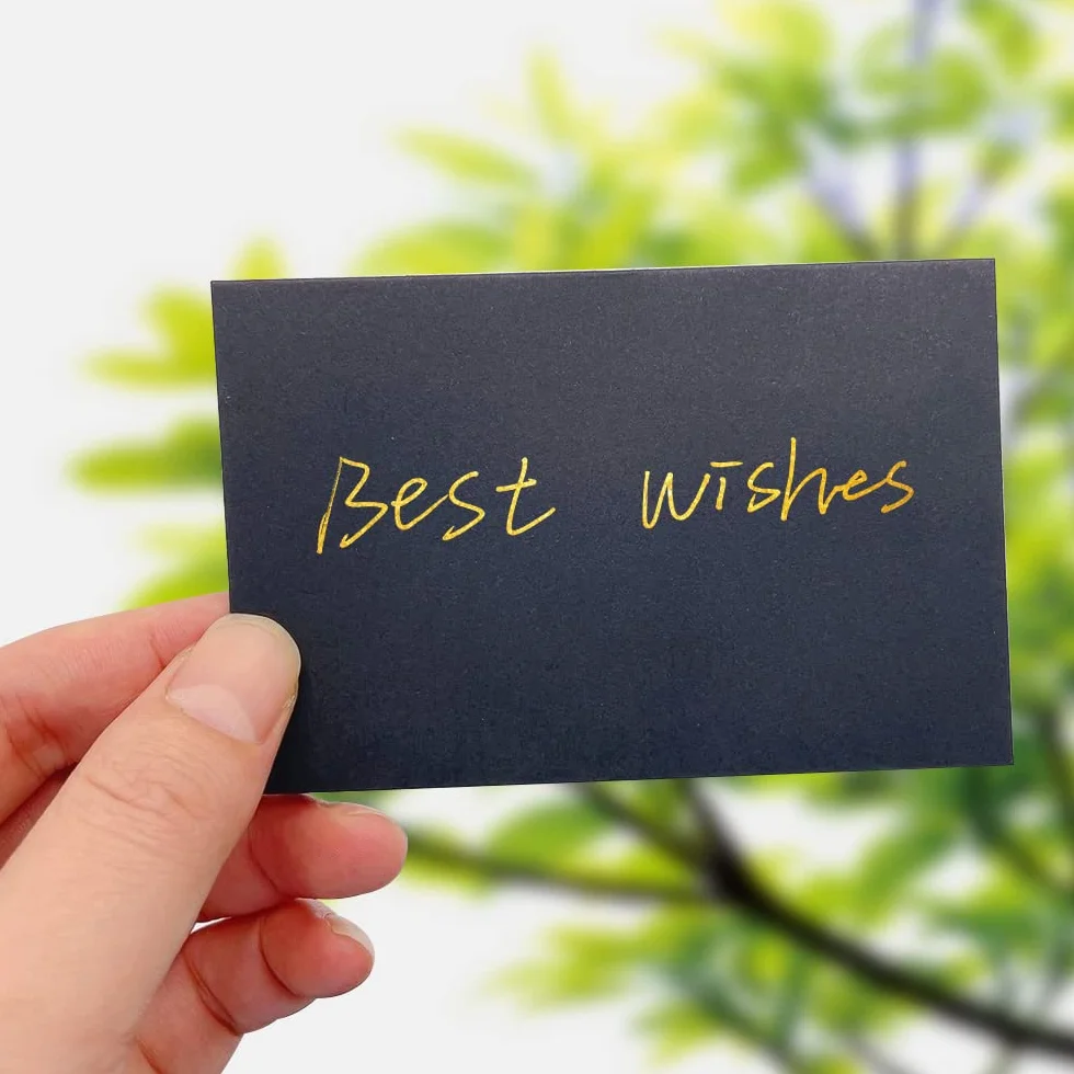 WYAN Buste di Carta Kraft 80 Pezzi 10,5x6,8cm Nero Busta Ribaltabile Classica per Biglietti Auguri Inviti Matrimonio Compleanno