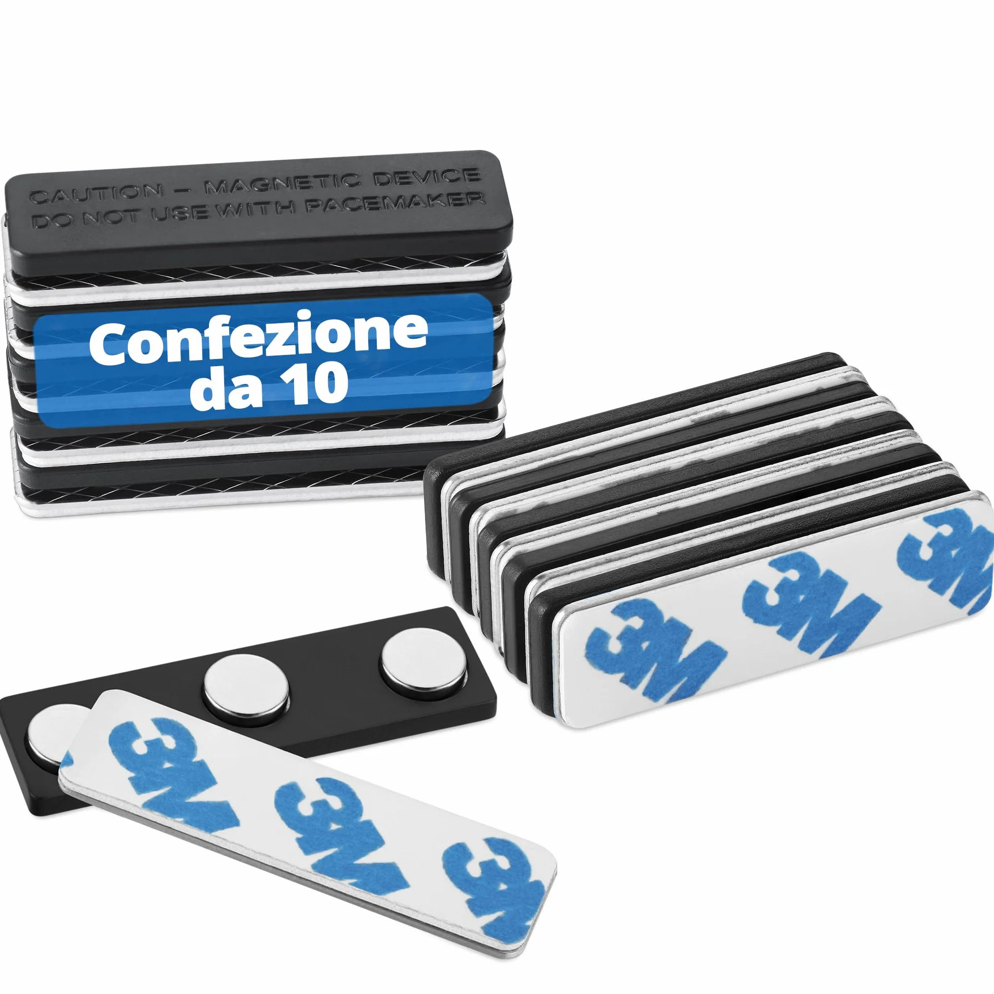 Magneti per targhette identificative Mifflin 10 badge 44,5 x 12,7 mm neodimio extra forti