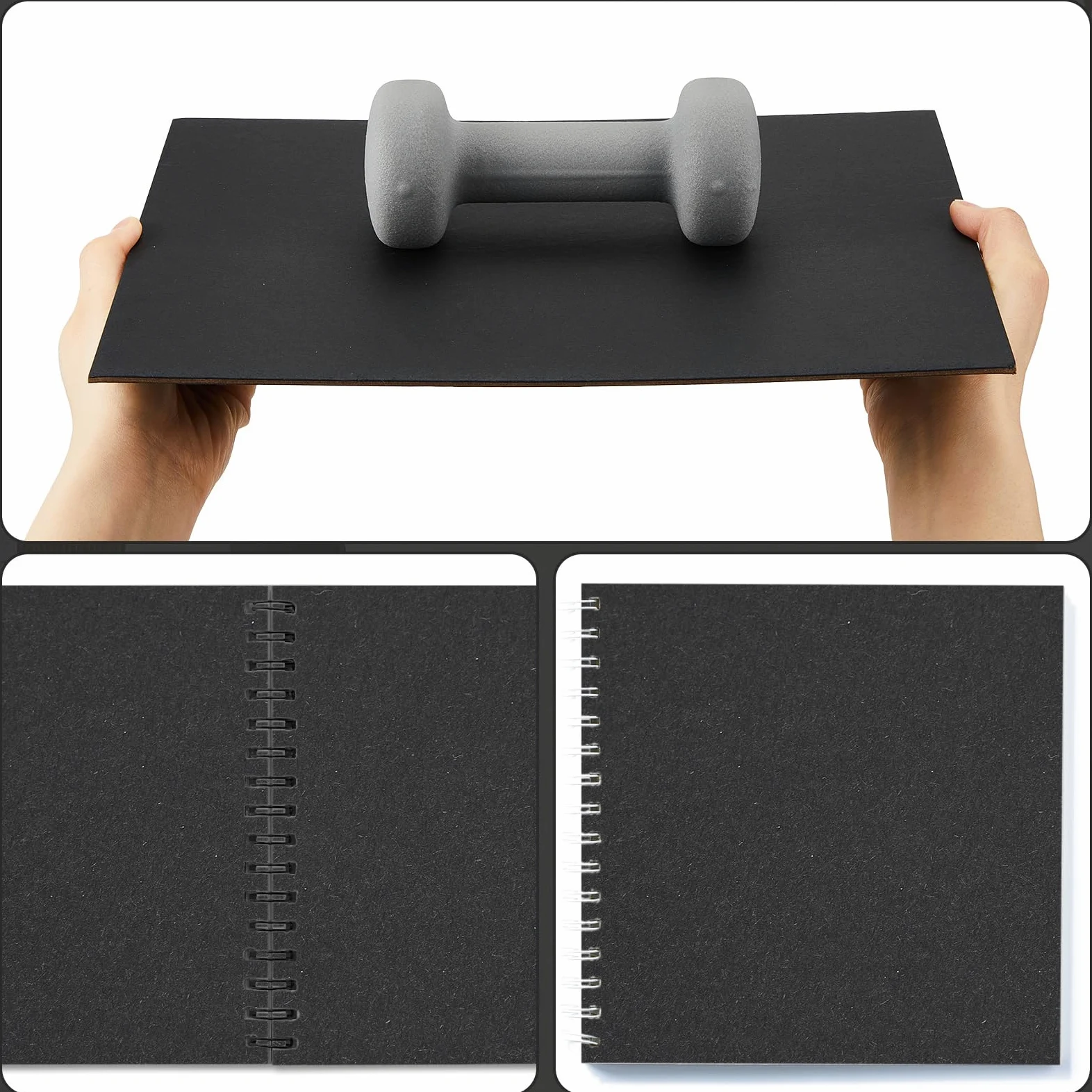 50 pannelli in truciolato, resistenti, per rilegatura, rilegatura e copertina (nero, 31 x 25 cm, 80 PT)