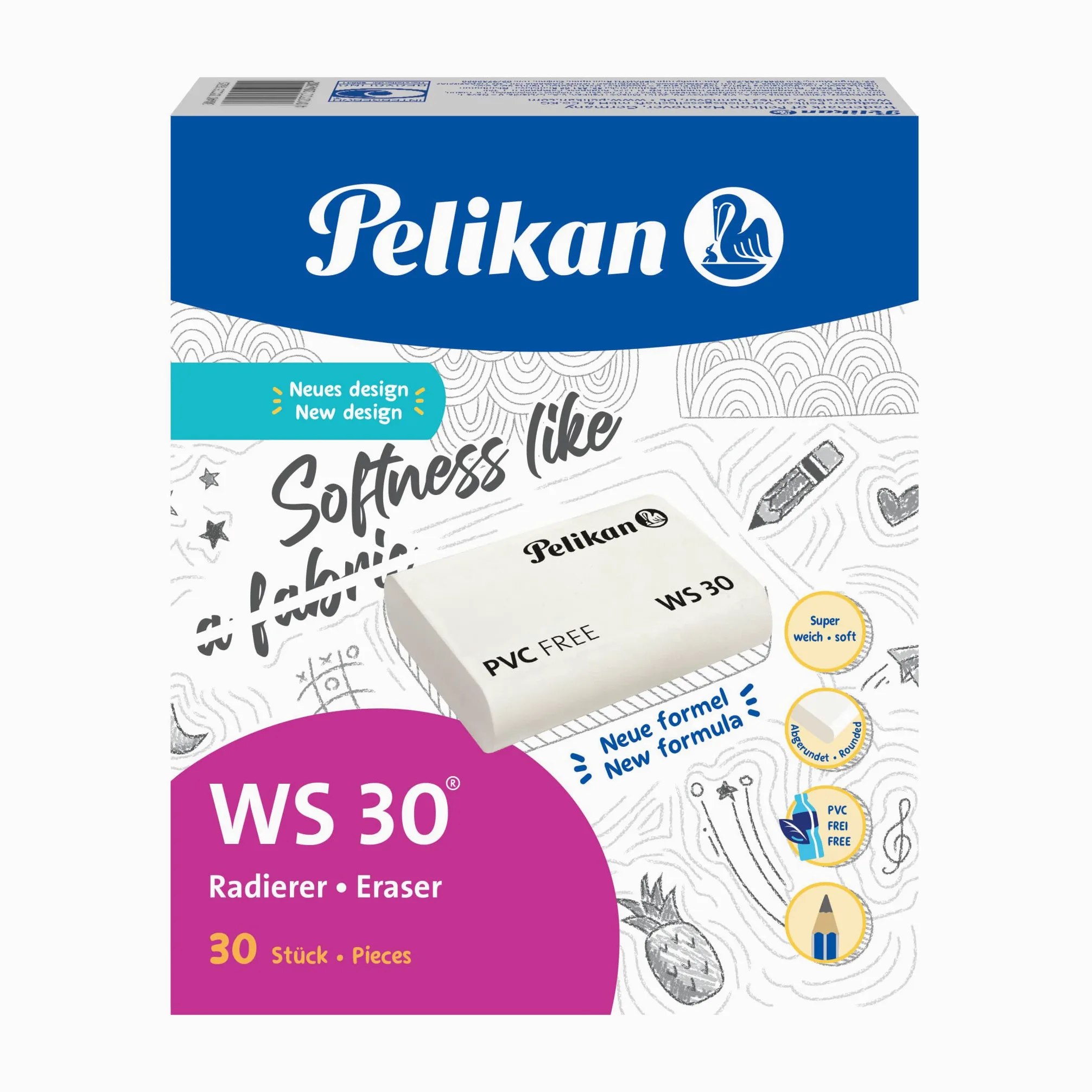 Pelikan Gommino WS30 Cotton, bianco, confezione da 30 pezzi