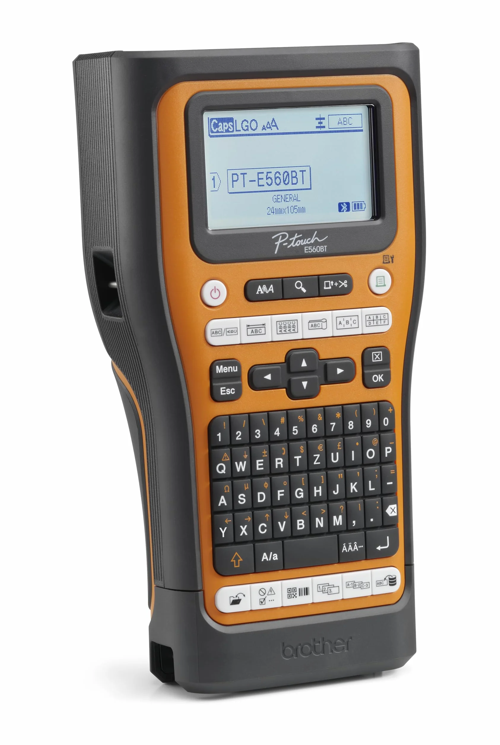 Brother PT-E560BTVP - Etichettatrice industriale con Bluetooth, batteria agli ioni di litio e custodia per il trasporto (per nastri TZE larghi 24 mm, tubi termoretraibili HSE larghi 18 mm, stampa a