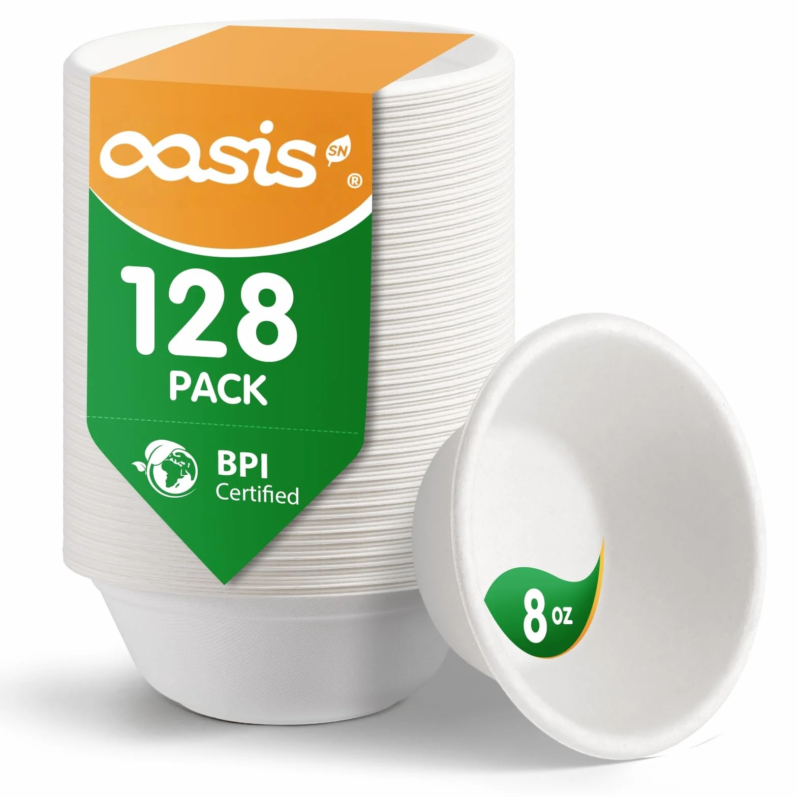 Ciotole di carta compostabili biodegradabili usa e getta in bagassa 128 pezzi adatte microonde congelatore BPI