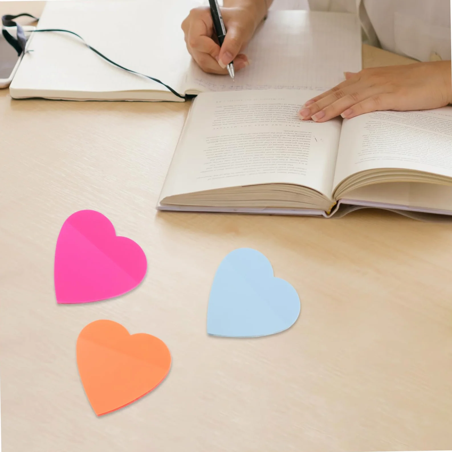 OSALADI 4 Pezzi 8 Note d'amore Nota pad rosa giallo Forniture scuola tampone adesivi promemoria adesivi per promemoria dal design semplice quaderni scolastici carta