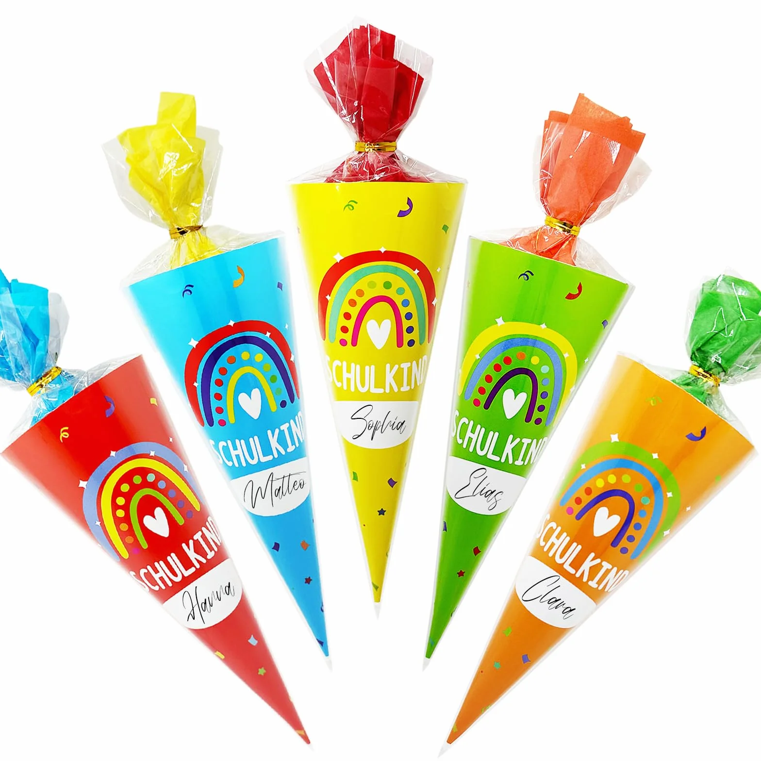 Sacchetti per la scuola 28 cm, mini sacchetti da riempire, zucchero colorato