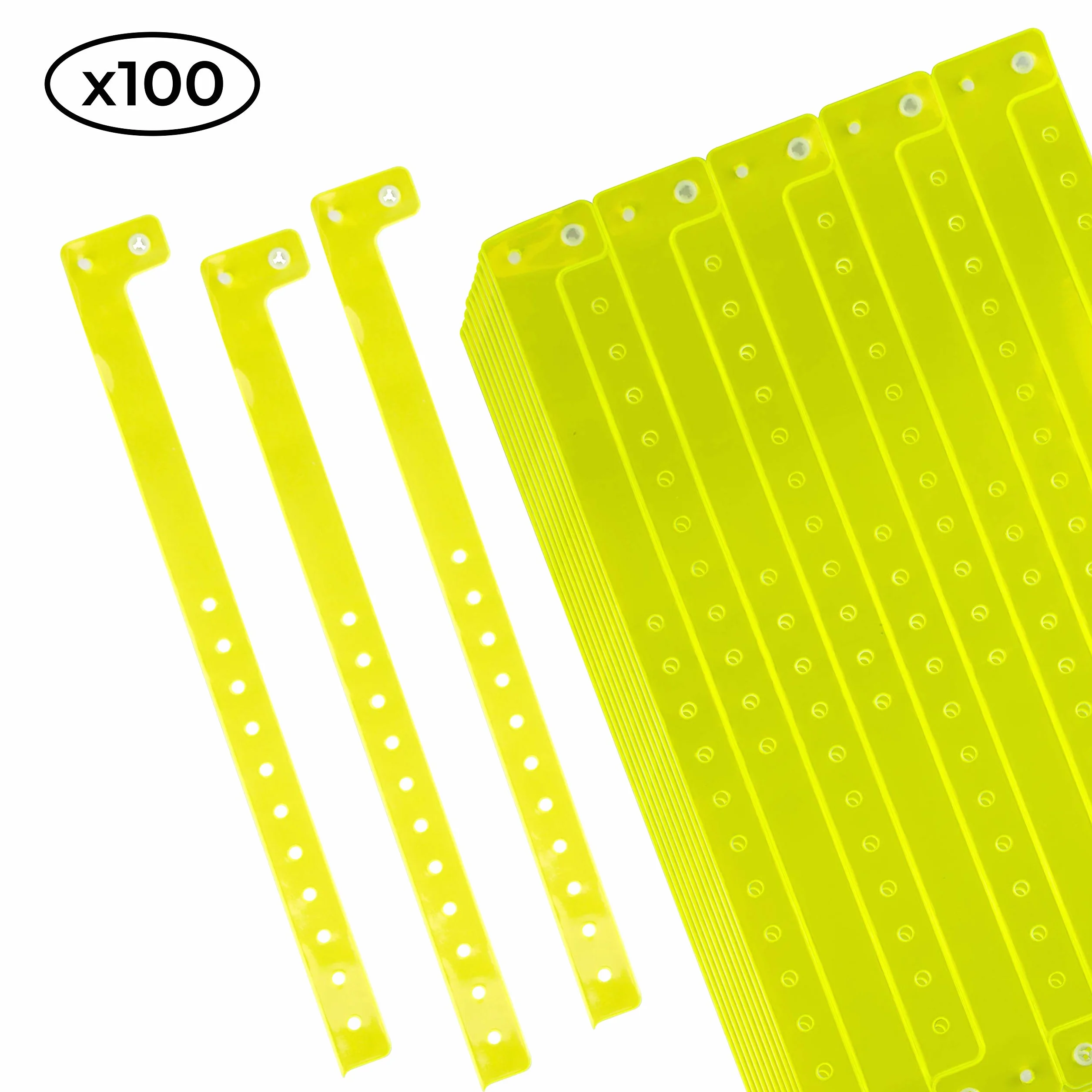 iboo 100 Braccialetti in Plastica Vinile per Eventi Festival Sicurezza 25 x 1,6 cm