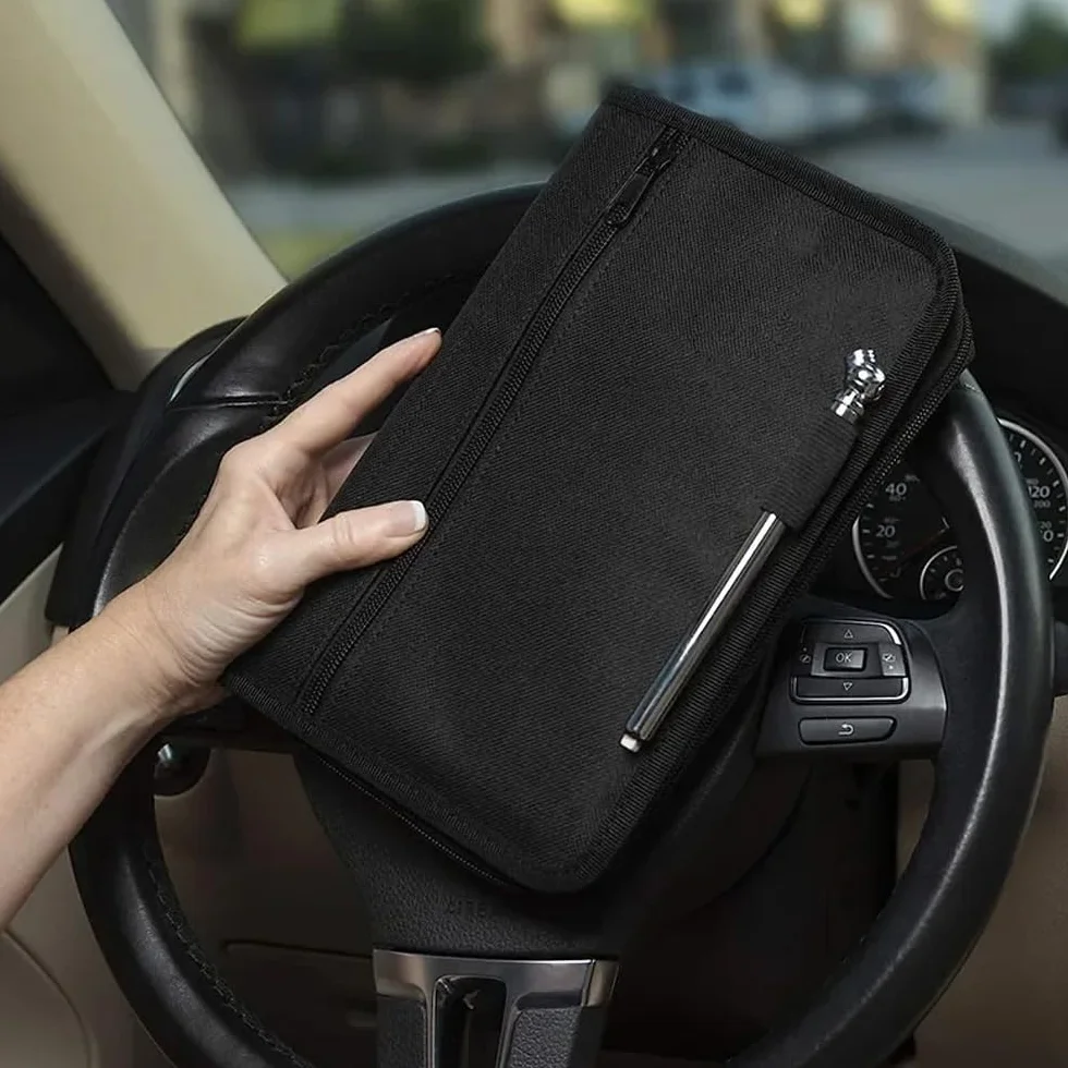 Porta Documenti Auto Portatile Multifunzione Cartellina con Scomparti per Fatture, Passaporti, Ricevute