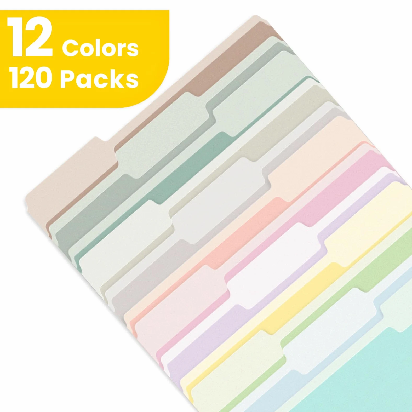 SUNEE Cartelle portadocumenti, confezione da 120 cartelle Manilla, 8,5 x 11, 12 colori, per ufficio, casa, scuola, per documenti e documenti