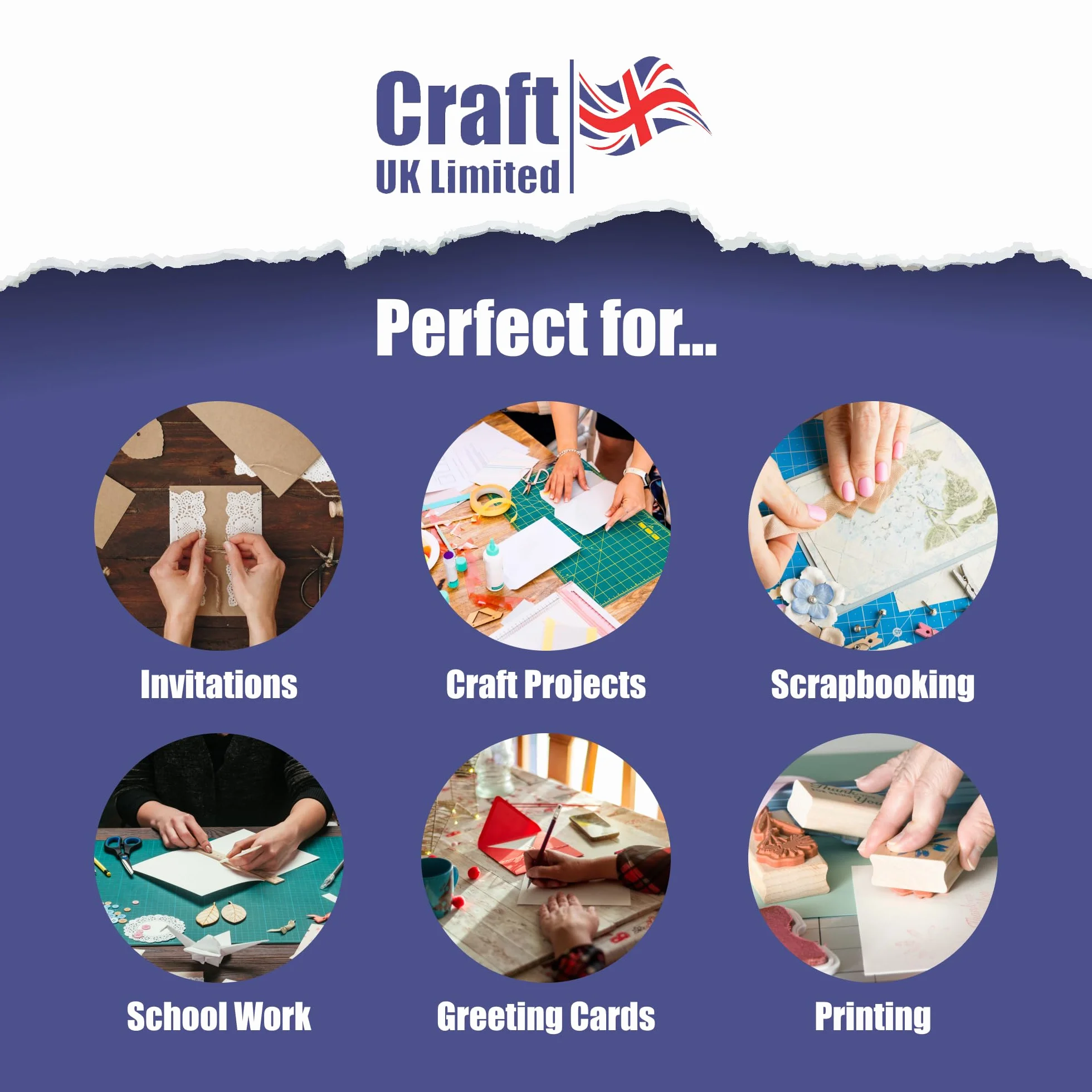 Craft UK 2350 Biglietti e Buste 5x5 cm Colori Pastello Confezione da 50