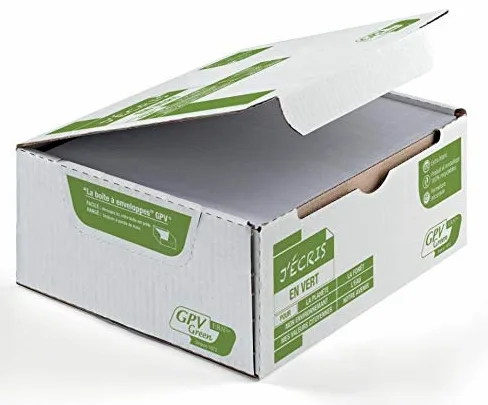 Confezione da 500 buste extra bianche 100% riciclate DL 110 x 220 90 g/m2 finestra 45 x 100 banda di protezione