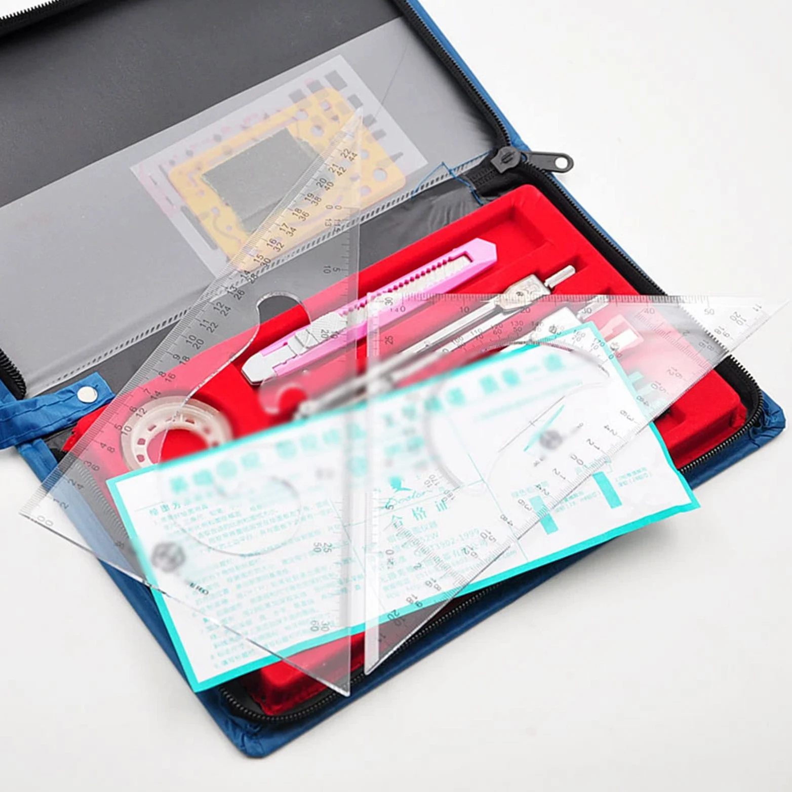 Bussola per geometria 15 pezzi Goniometro e compasso Bussola per strumenti di disegno geometrico Kit di strumenti geometrici Strumento di precisione geometrica per strumento di disegno bussola per s