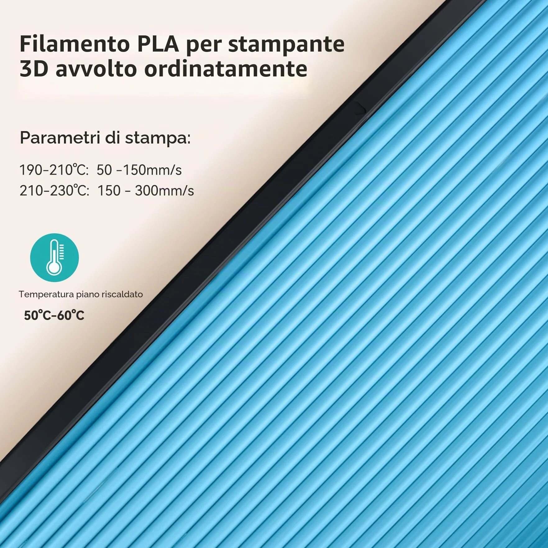SUNLU Filamento PLA Matte 1.75 mm Nero 1kg Bobina per Stampante 3D FDM