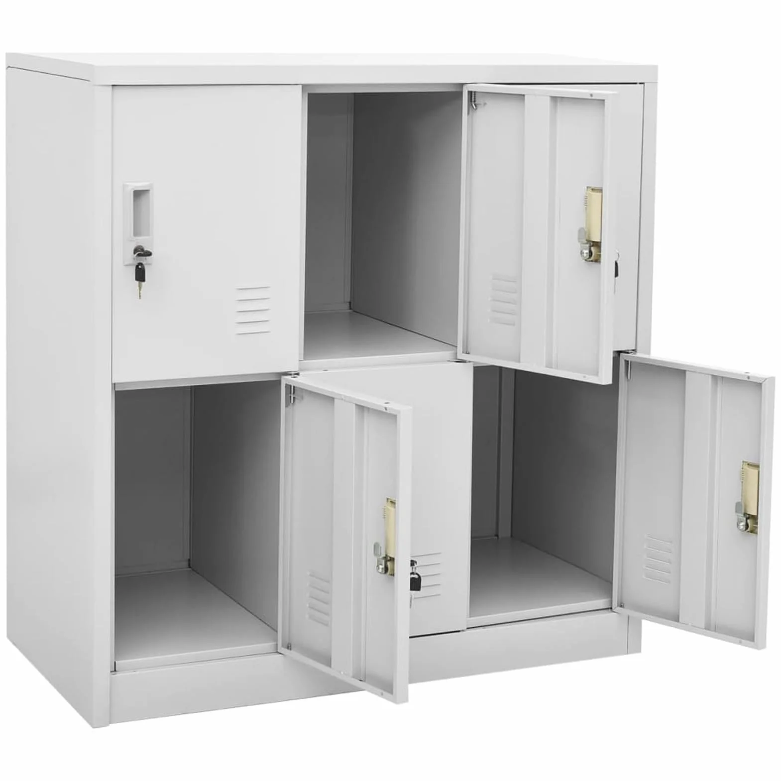 IKAYAA Armadietti con Chiave Armadietti spogliatoio Armadio Metallico Armadietti Organizzatore in Acciaio per Scuole e Uffici-Grigio Chiaro-con 6 armadietti
