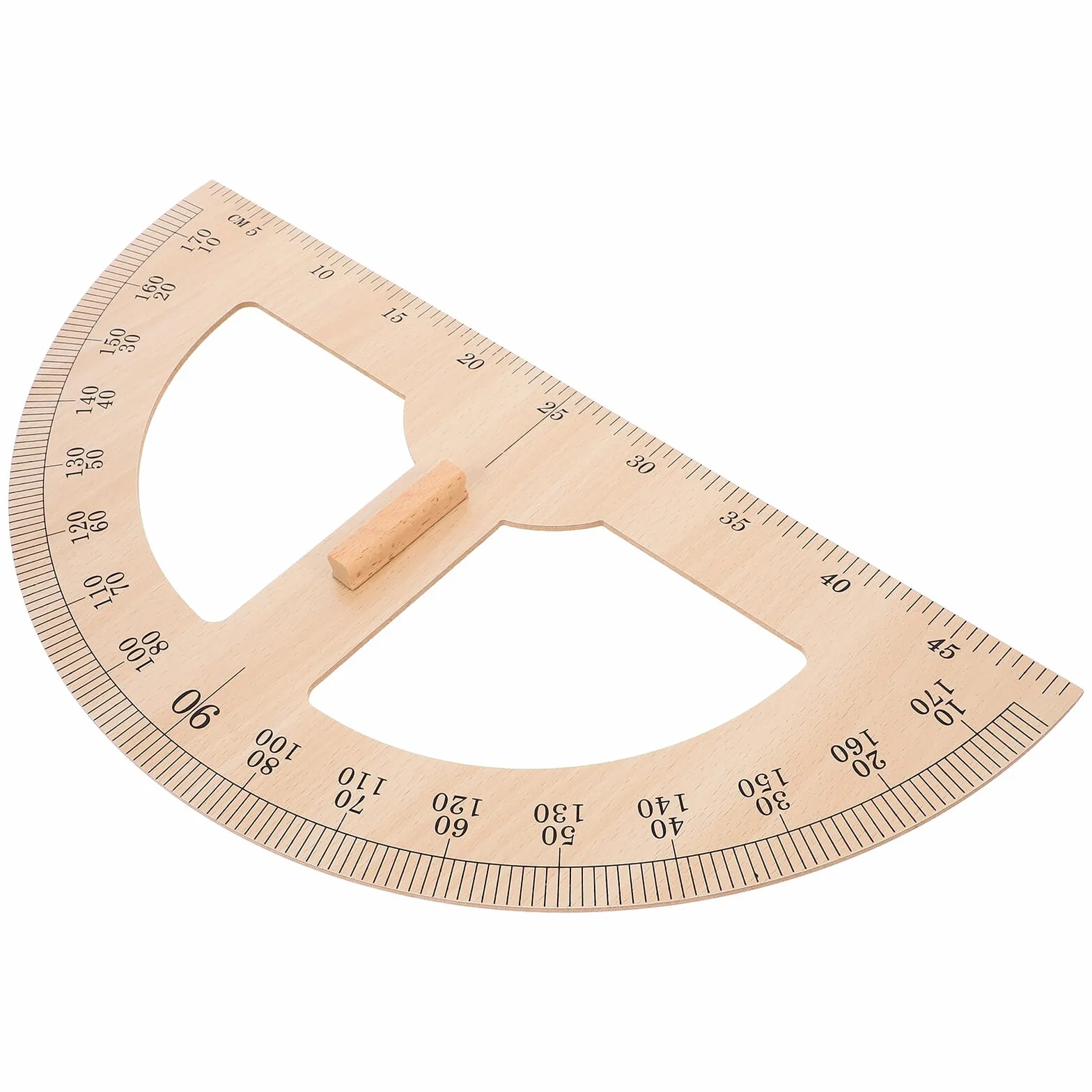 Ipetboom Righello Didattico in Legno per Insegnanti Goniometro Grande per Geometria Strumento di Misura per Aula Righello di Apprendimento per Lezioni Matematiche