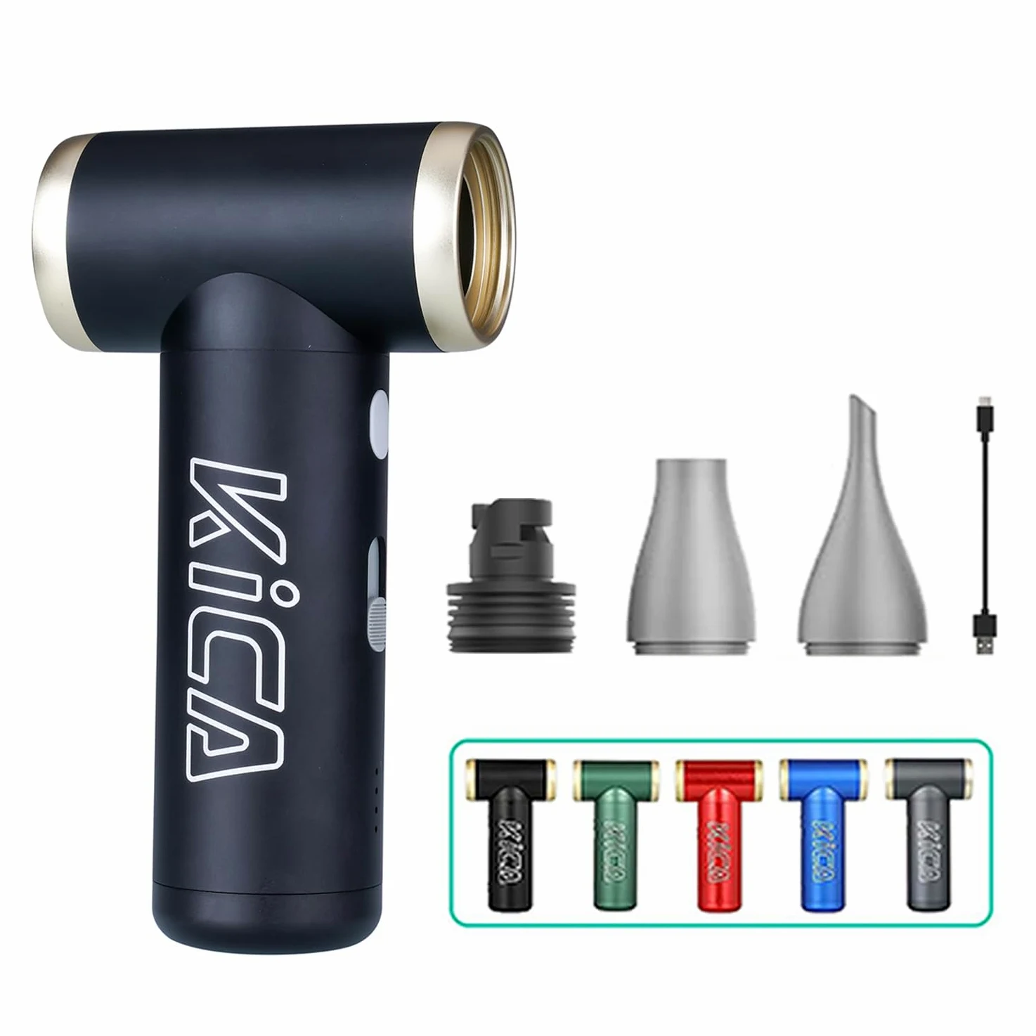 Kica JetFan 2S Aria Compressa Elettrico Air Duster,Spray Aria compressa da 117000RPM con Batteria da 1100mAh,Mini Soffiatore a Velocità Libera, per Tastiera,Pulizia PC,Pulizia della Casa,Nero
