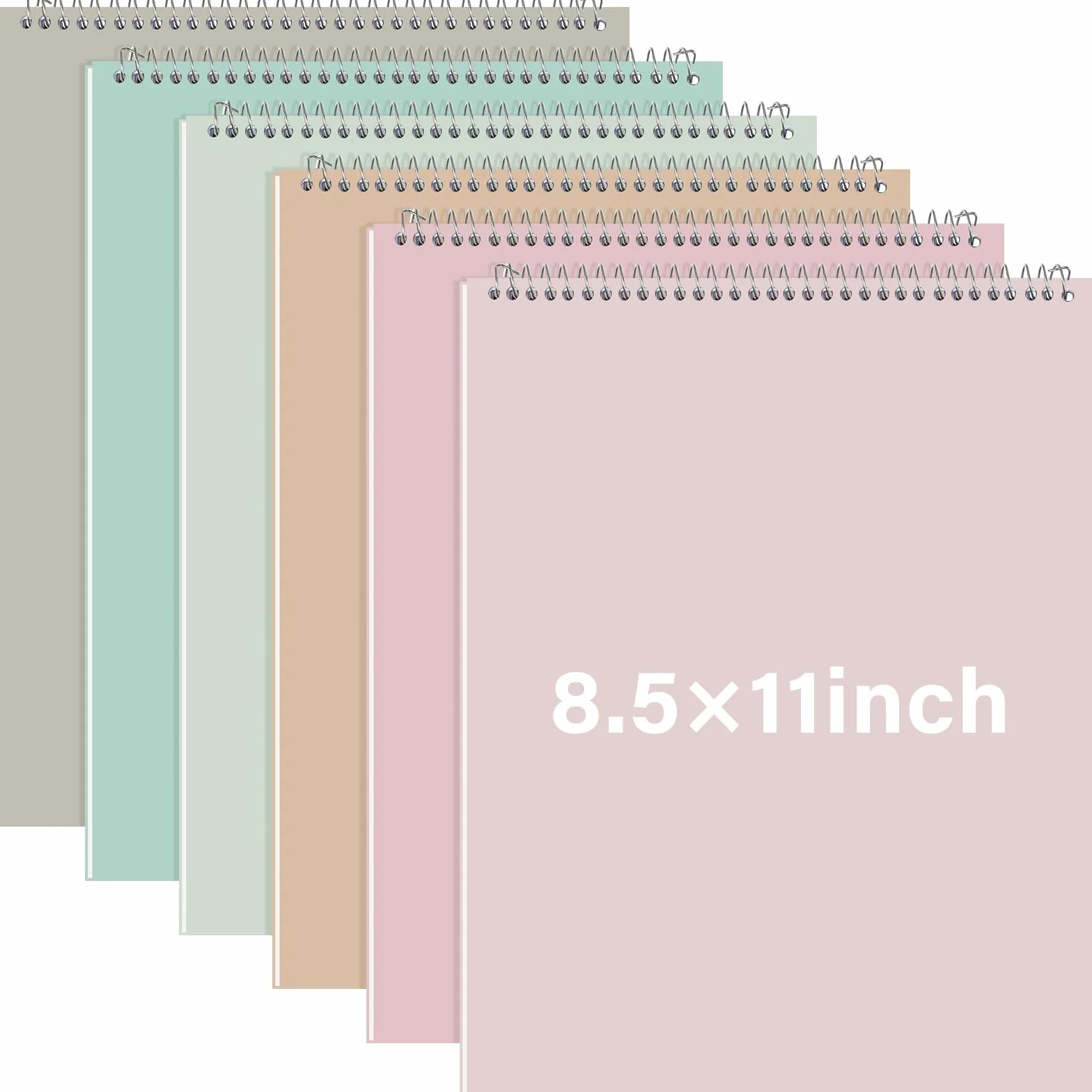 Maitys 6 quaderni legali a spirale Steno da 21,6 x 28 cm, rilegatura superiore a spirale, copertina rigida, blocco note a righe, 70 fogli, per scuola, ufficio, università, casa (colore pastello, stile