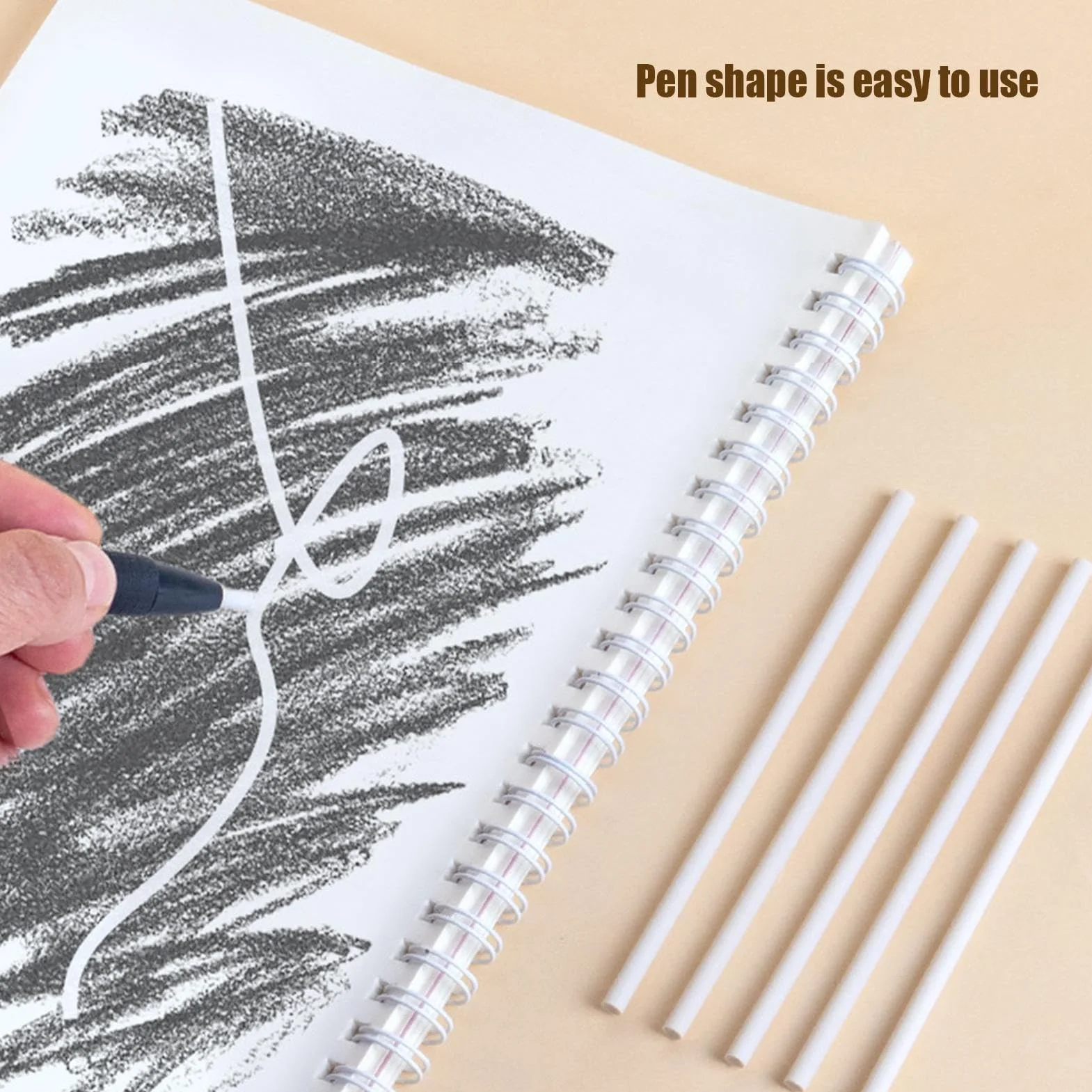 Gomma da cancellare di precisione 3,8 mm penna retrattile punta sottile 5 ricariche per artisti disegni schizzi