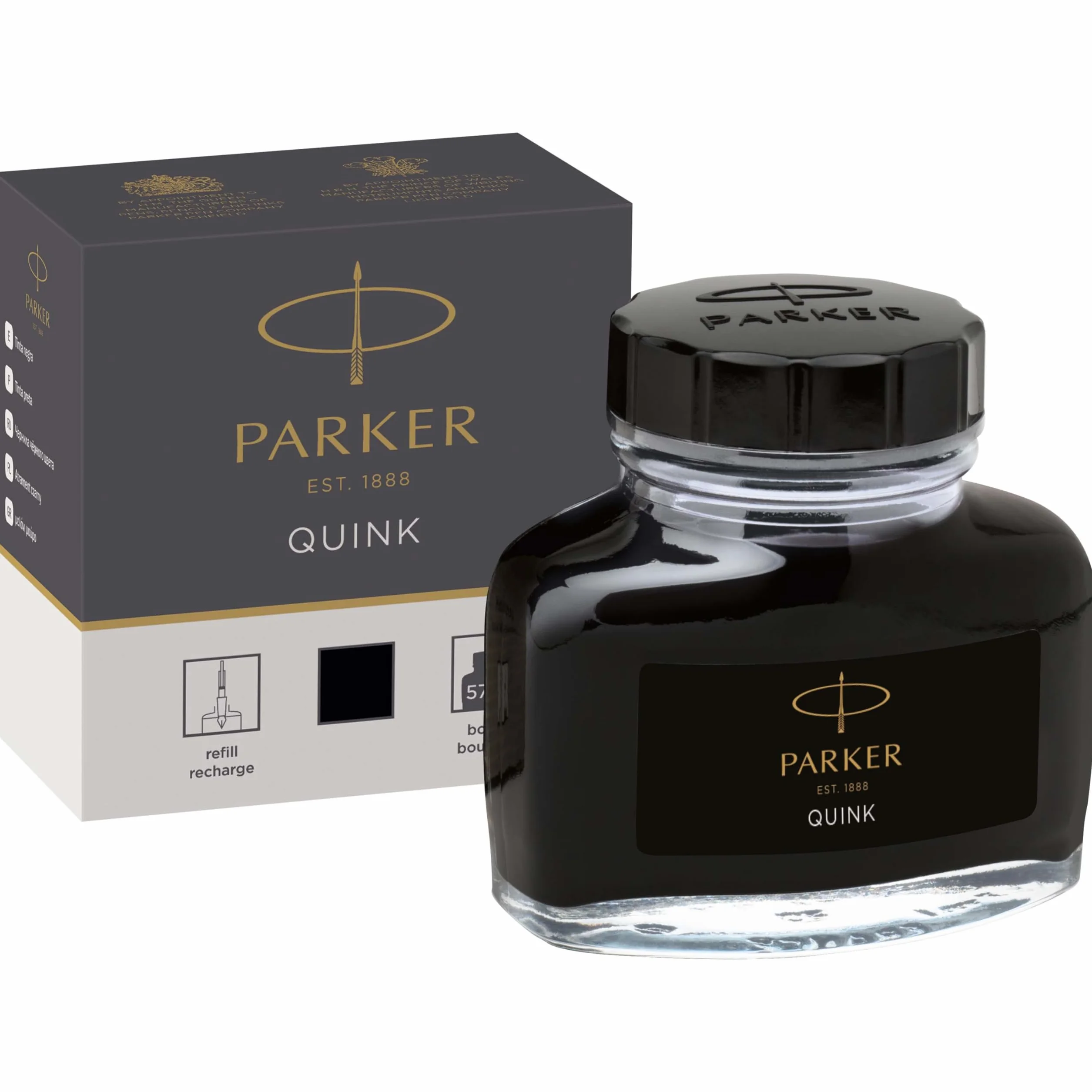 Parker Quink nero inchiostro liquido per penna stilografica 57 ml