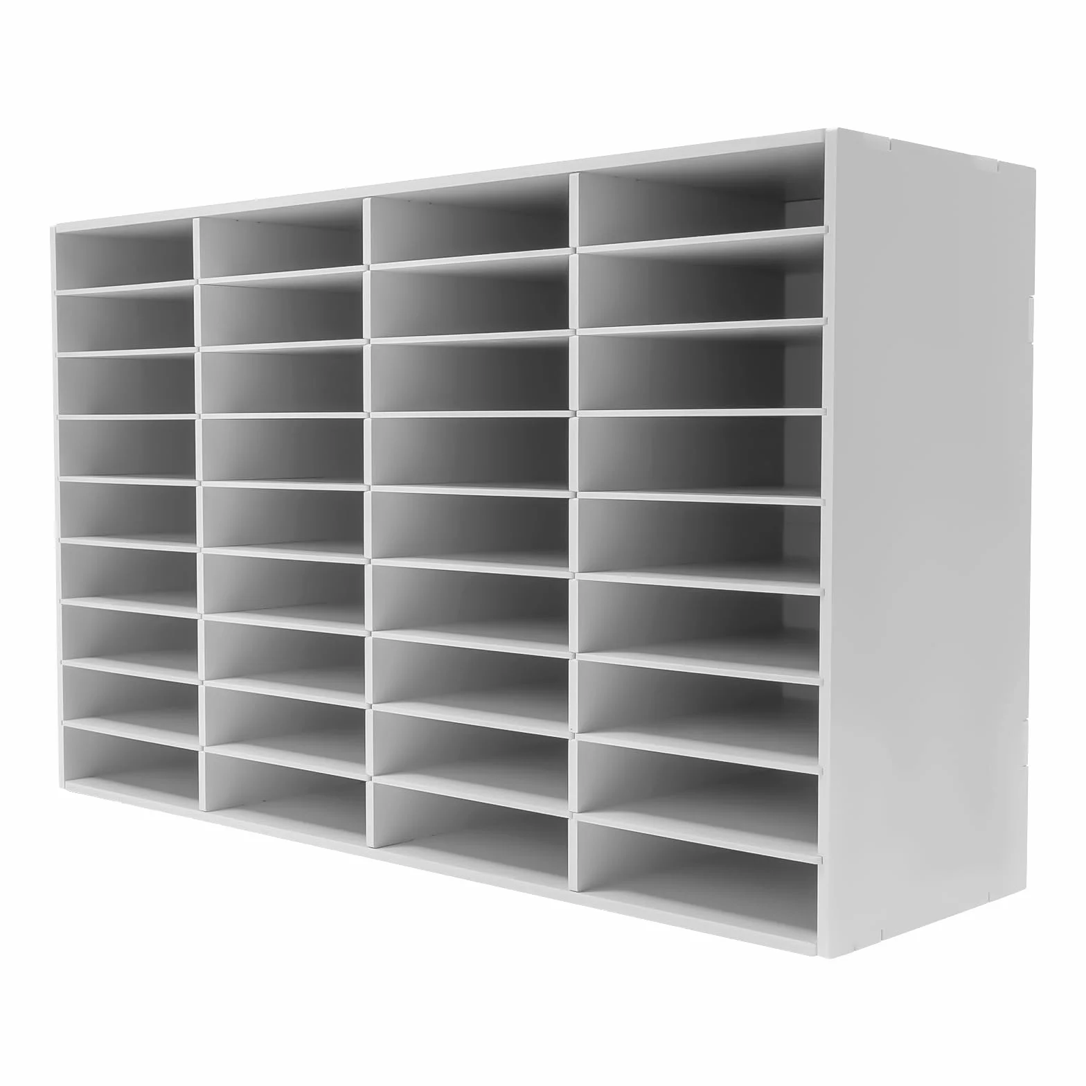 36 scomparti per documenti, formato A4, 100 x 30 x 61 cm, per ufficio e letteratura, colore: bianco