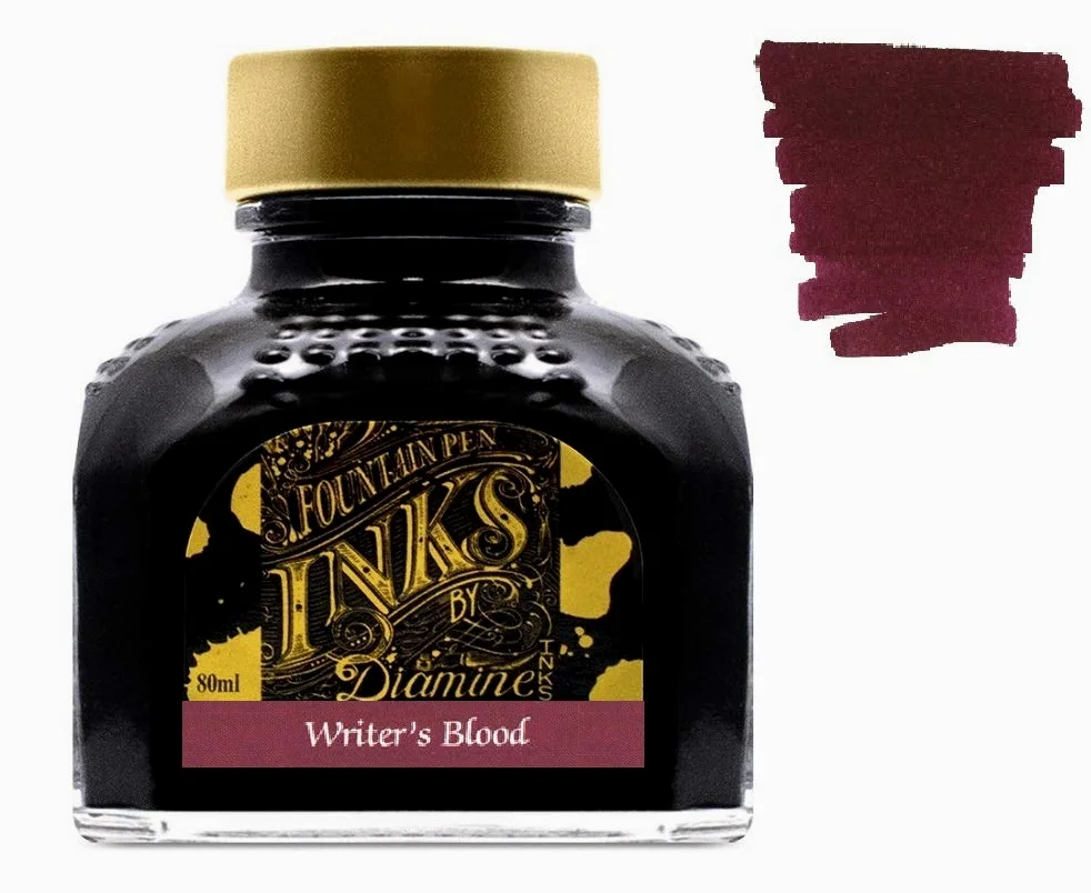 Diamine Inchiostro Per Penna Stilografica 80ml - 2 x Bottiglie - Writers Blood & Sherwood Green