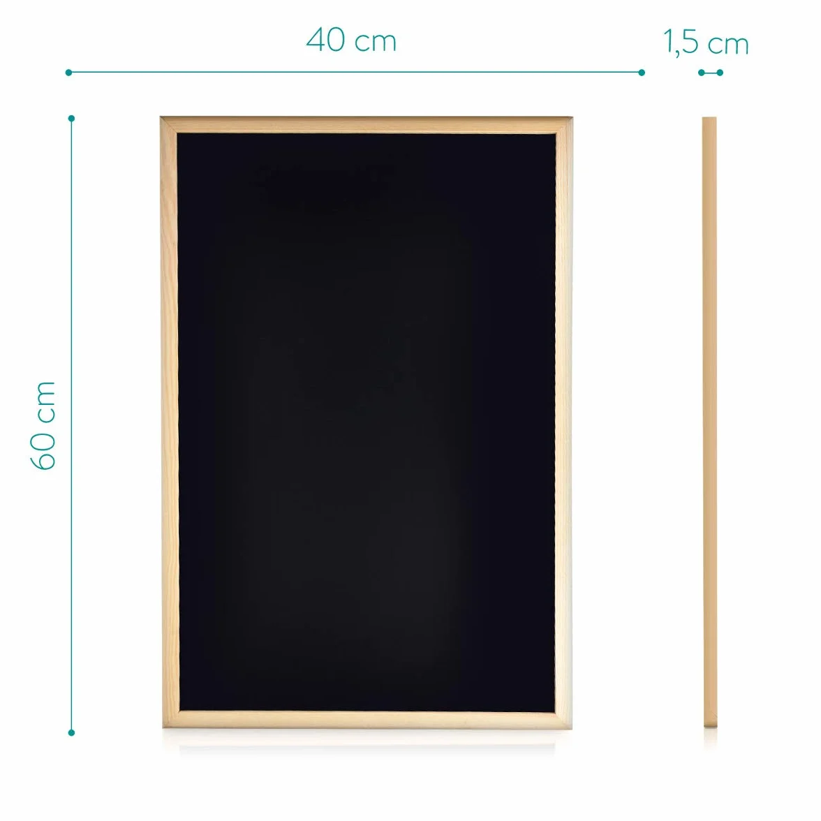 Navaris Lavagna Magnetica 60x40cm 2 Lati Bianca/Nera Cornice Legno