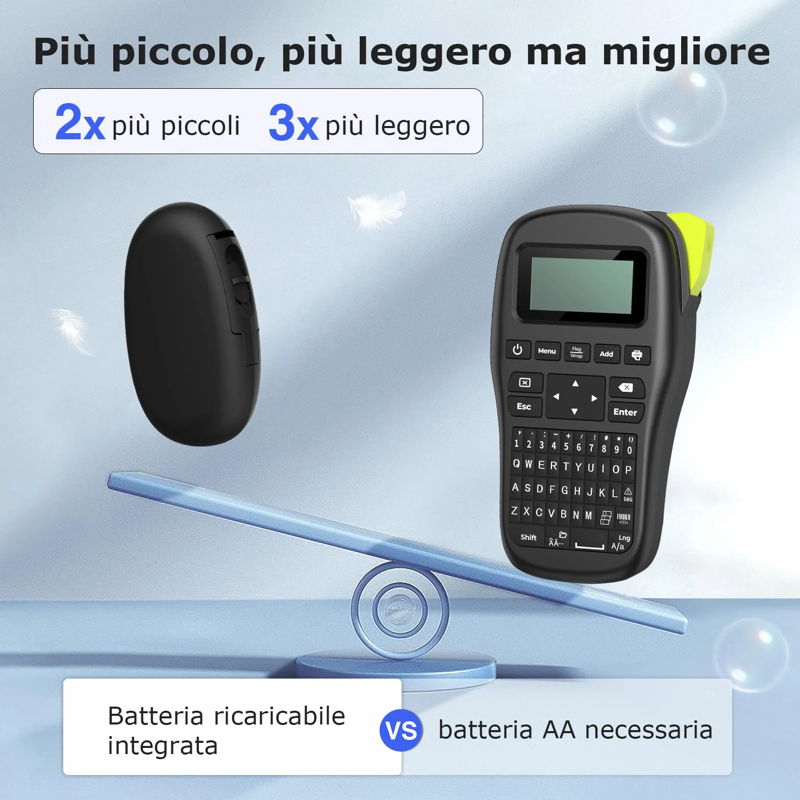 SUPVAN E10 Mini Etichettatrice Bluetooth, Etichette Adesive Impermeabili, App con 40+ Caratteri e 600+ Icone, Stampante per Casa, Ufficio