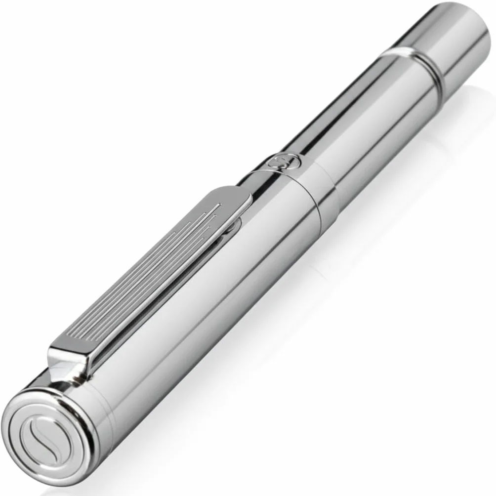 Scriveiner Rollerball EDC Argento cromato penna tascabile pesante lusso regalo