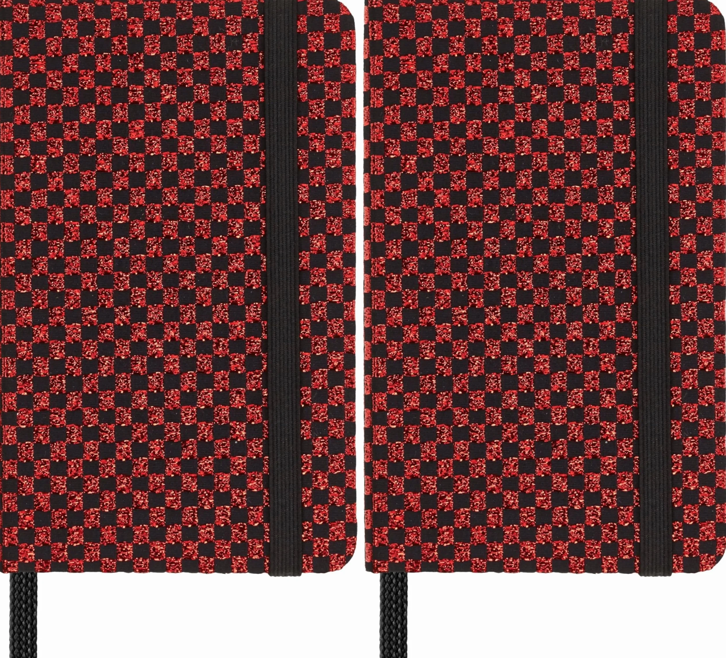 Moleskine Taccuino Shine, Copertina con tessuto Made in Italy di Mantero, con Pagine Bianche e Chiusura Elastica, Formato Pocket 13,6x8,8 cm, Colore Rosso (Confezione da 2)