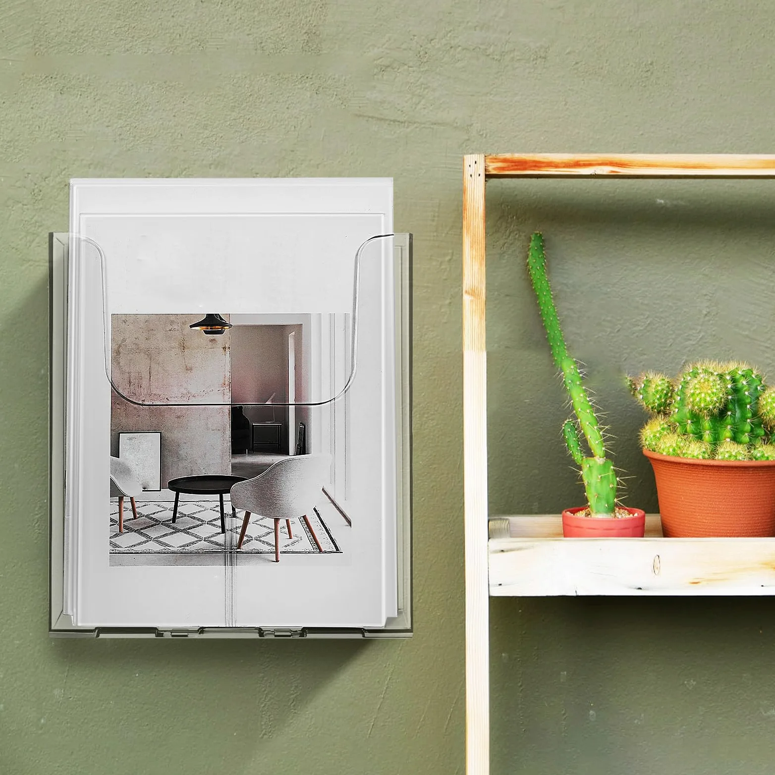 Portadocumenti da Muro A4 Set da 4 4 Pezzi in Acrilico Organizer | Uso Ufficio e Casa, Installazione Semplice, Struttura Robusta