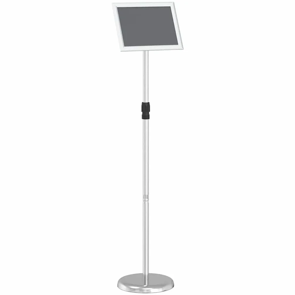 Supporto per fiere, eventi, mostre e promozioni, in alluminio, regolabile in altezza, pieghevole, 25 x 25 x 125 cm, colore: argento