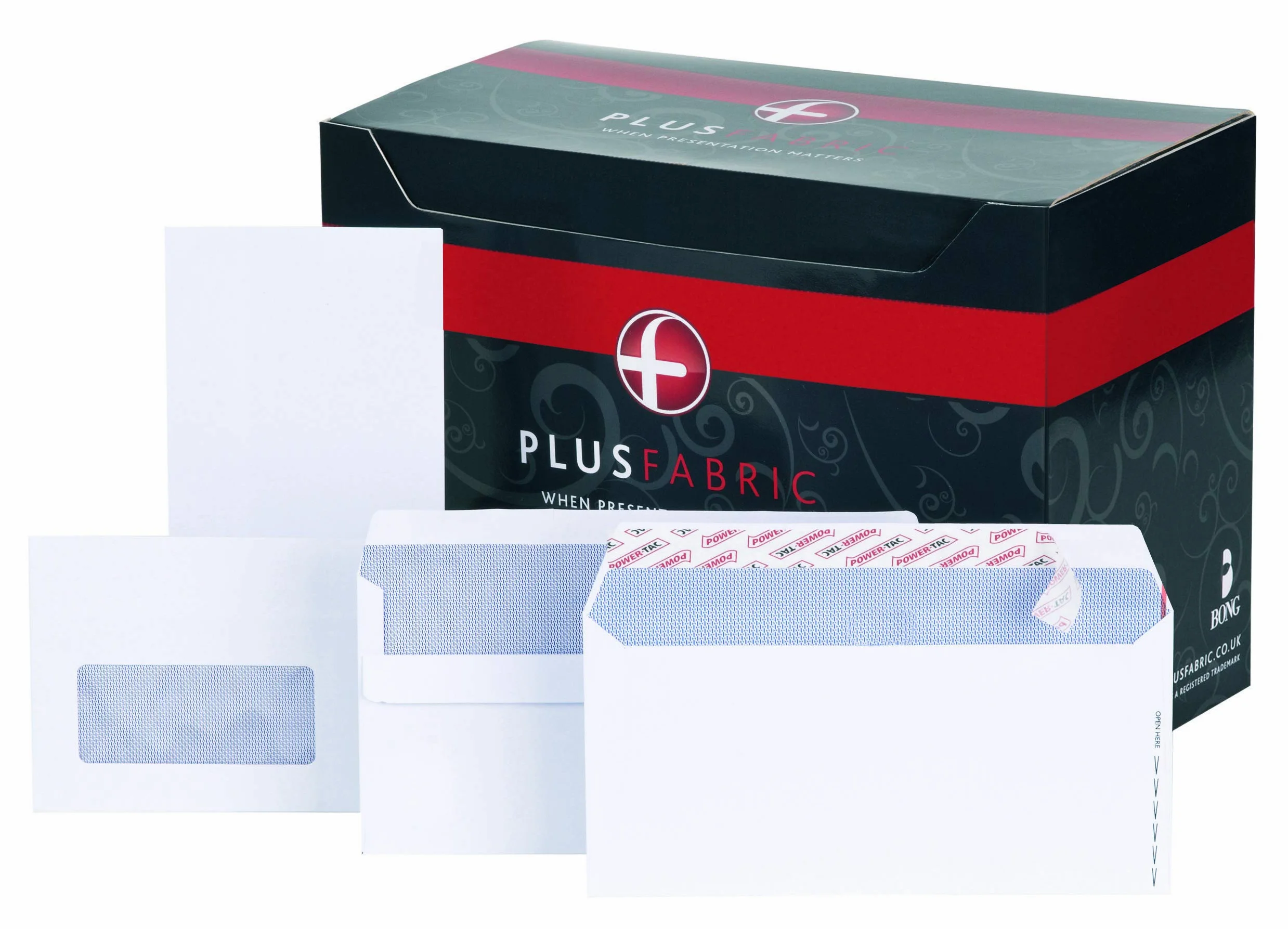 Plus Fabric Envelopes Wallet Press Seal Window 110gsm DL White [Pack 500]