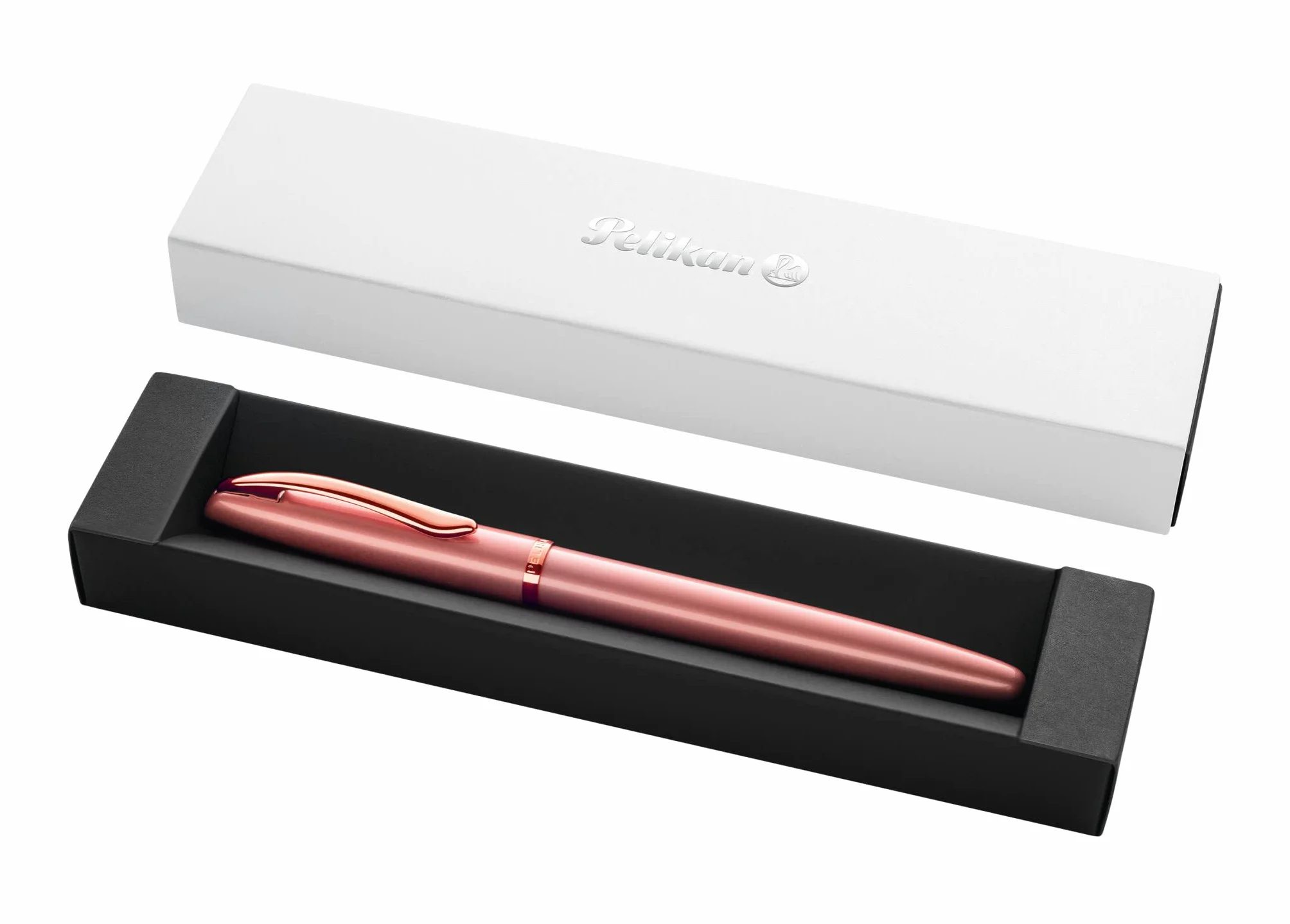 Pelikan Stilografica Jazz Noble Elegance Metallo Rose Inchiostro Blu Clip Elastica Astuccio Regalo