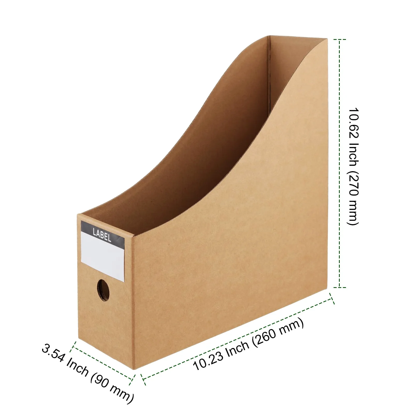 PINGEUI Confezione da 24 portariviste, 27 x 26 x 9 cm, in cartone, con etichette, per scuola, dormitorio, ufficio e casa, marrone
