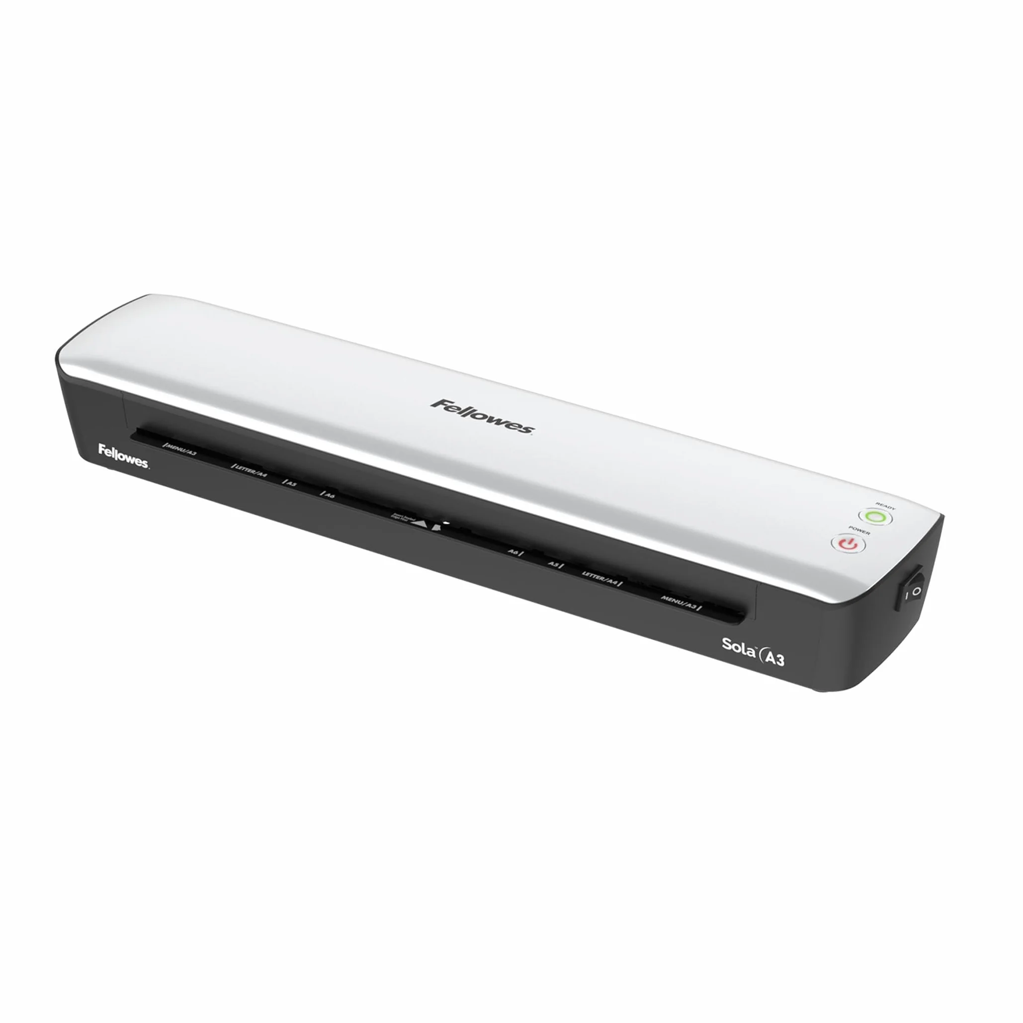 Fellowes Plastificatrice Sola A3, Formato A3, Fino a 125 Micron, Uso Domestico, Plastificatrice con Leva di Sblocco e Modalità Riposo, Riscaldamento in 4 Minuti, Colore Bianco [ESCLUSIVA AMAZON]